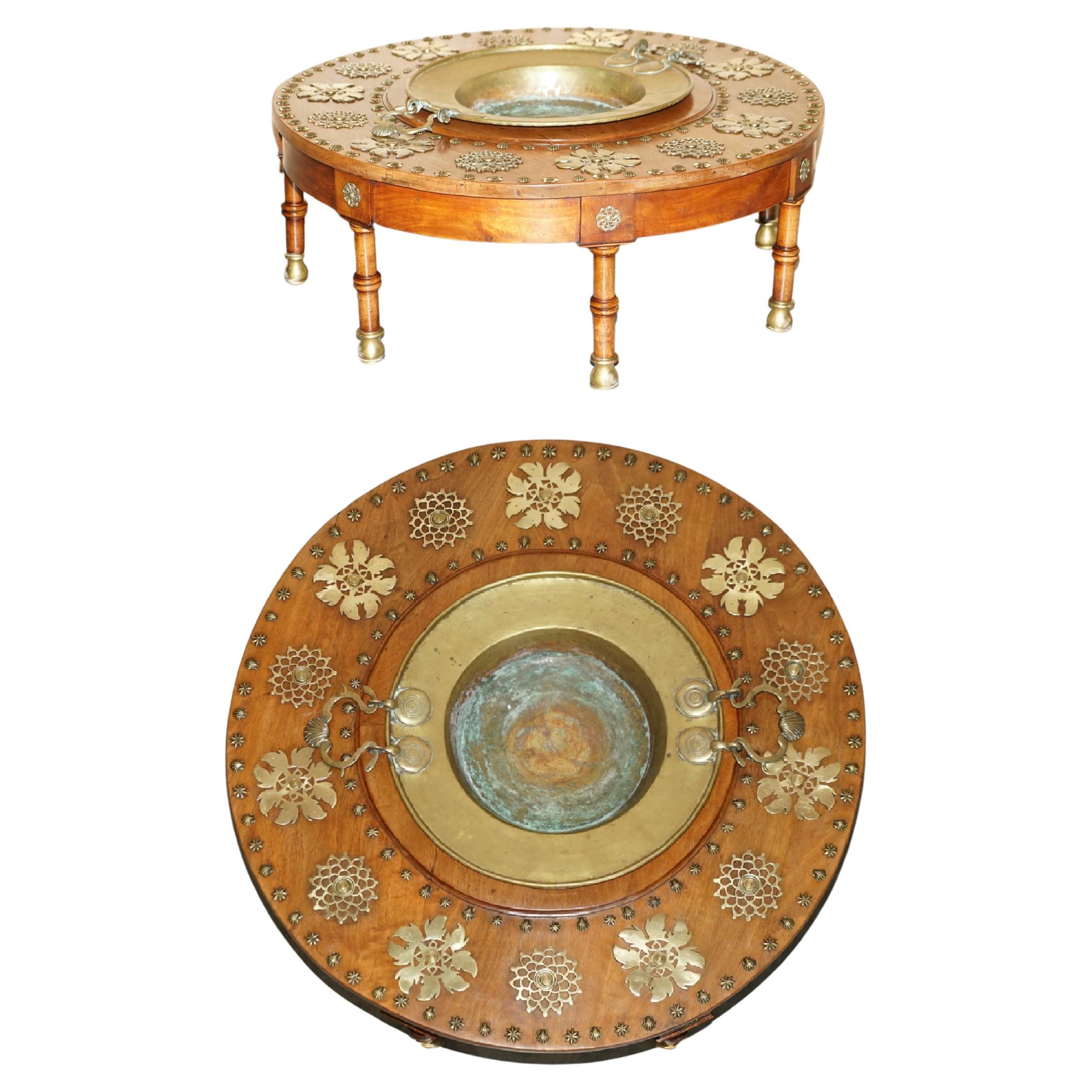 Rare Antique Spanish Early 19th Century "Brasero" Firepit Table Removable Dish For Sale