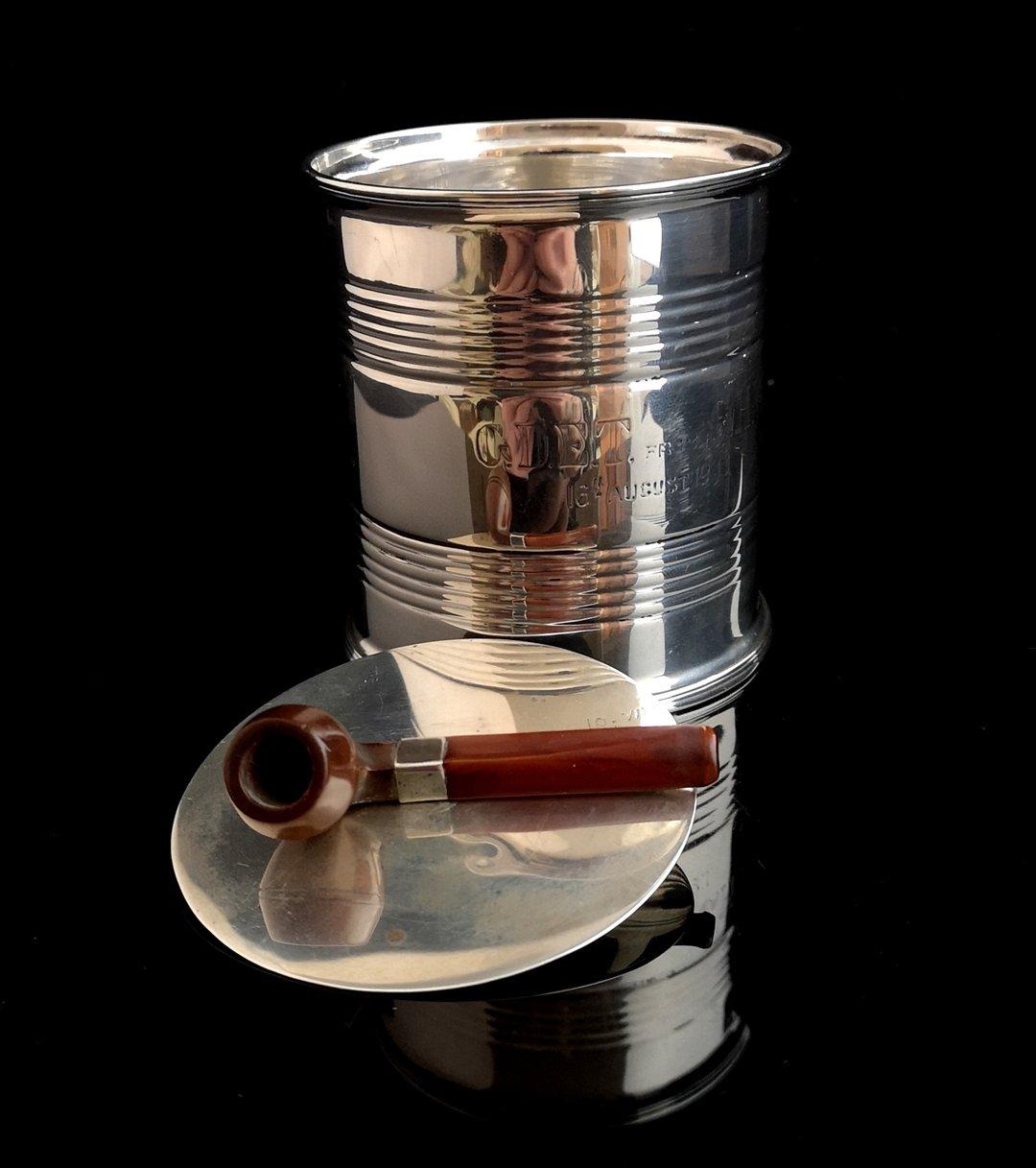 sterling silver tobacco tin