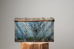 Rare Antique Swedish Blue Marbled Pine Chest