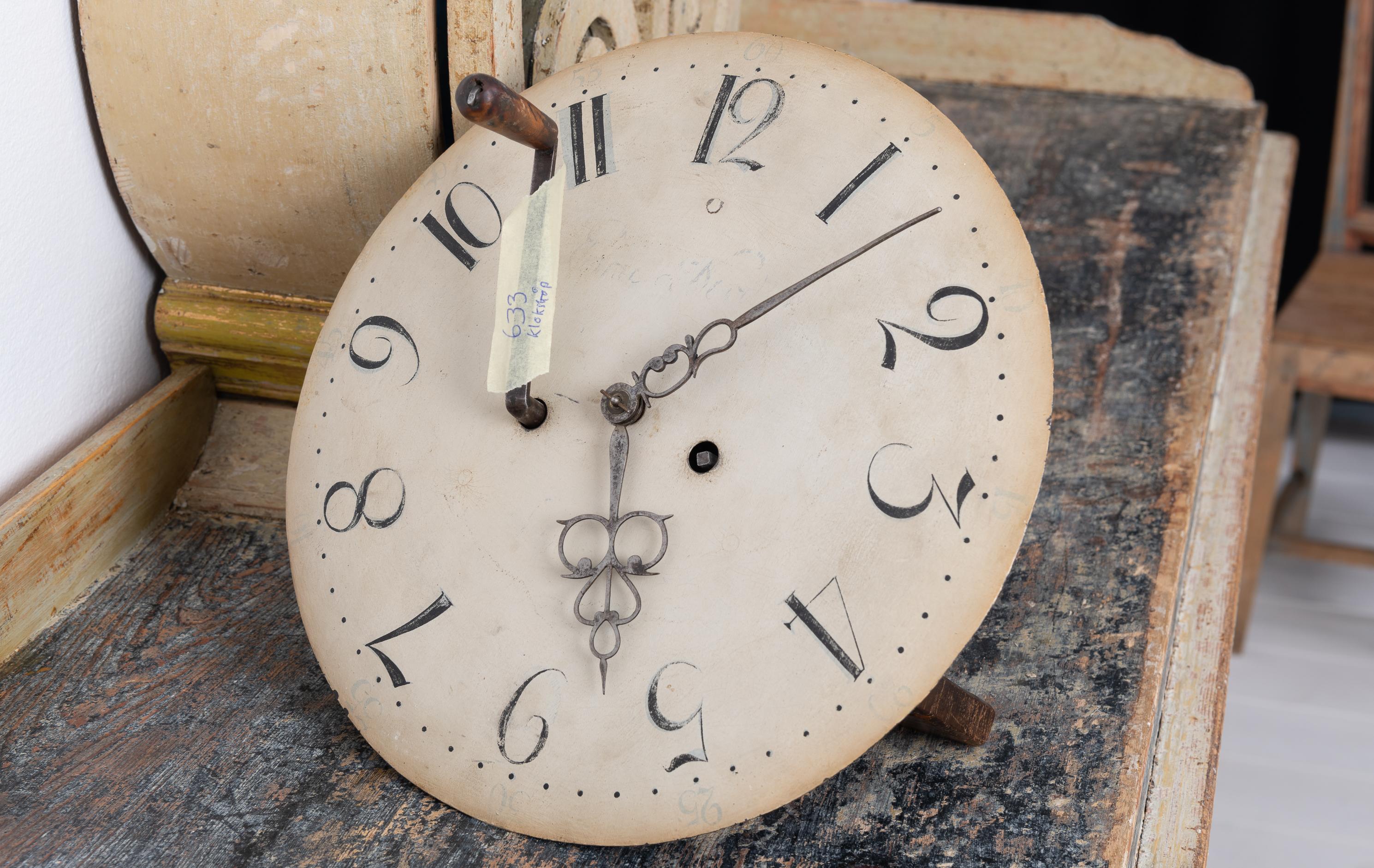Rare buffet d'armoire à horloge Empire, Antique Northern Swedish Country Gustavian en vente 7