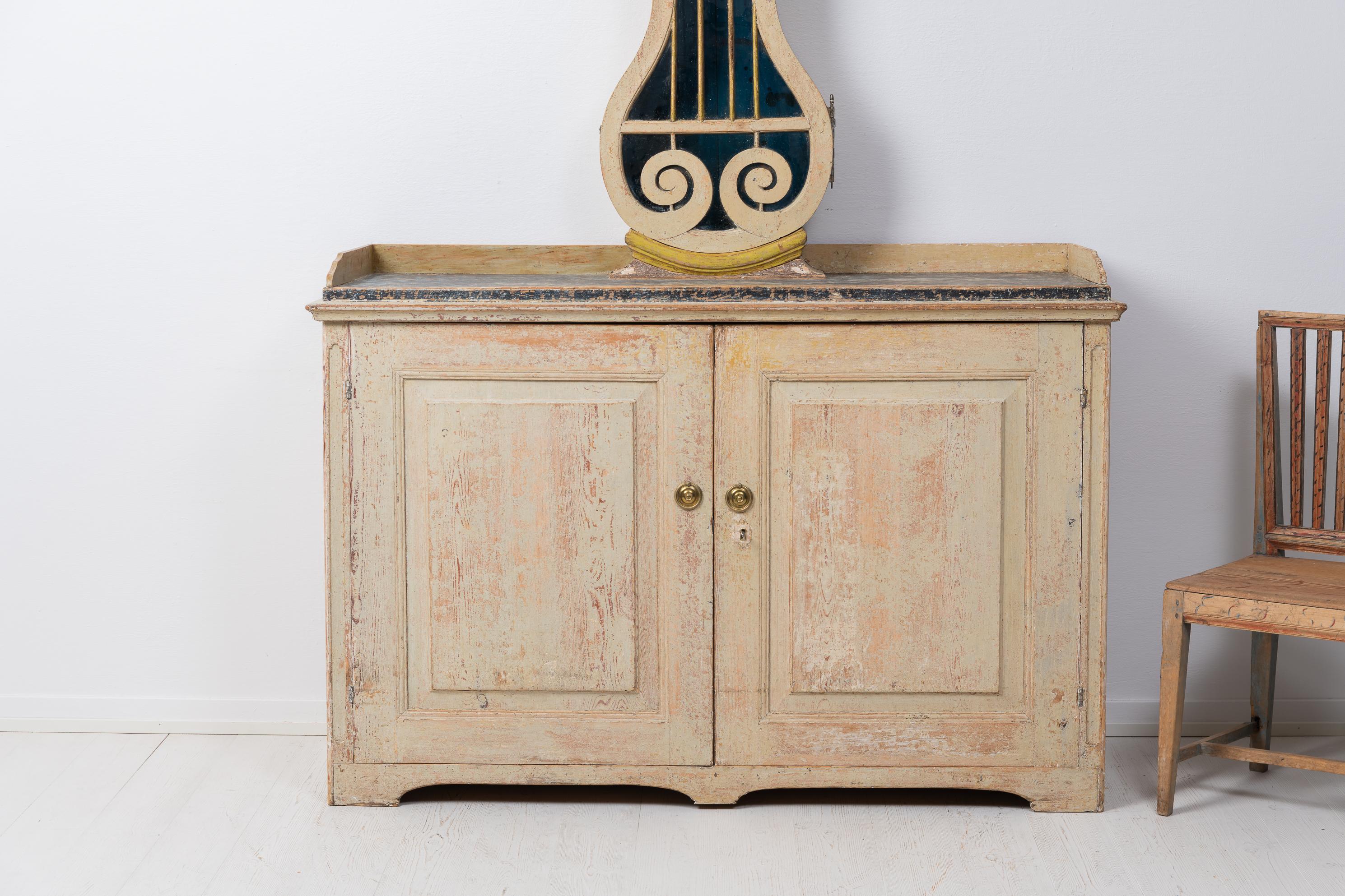 Rare Empire Clock Cabinet Sideboard, Antique Northern Swedish Country Gustavian For Sale 3