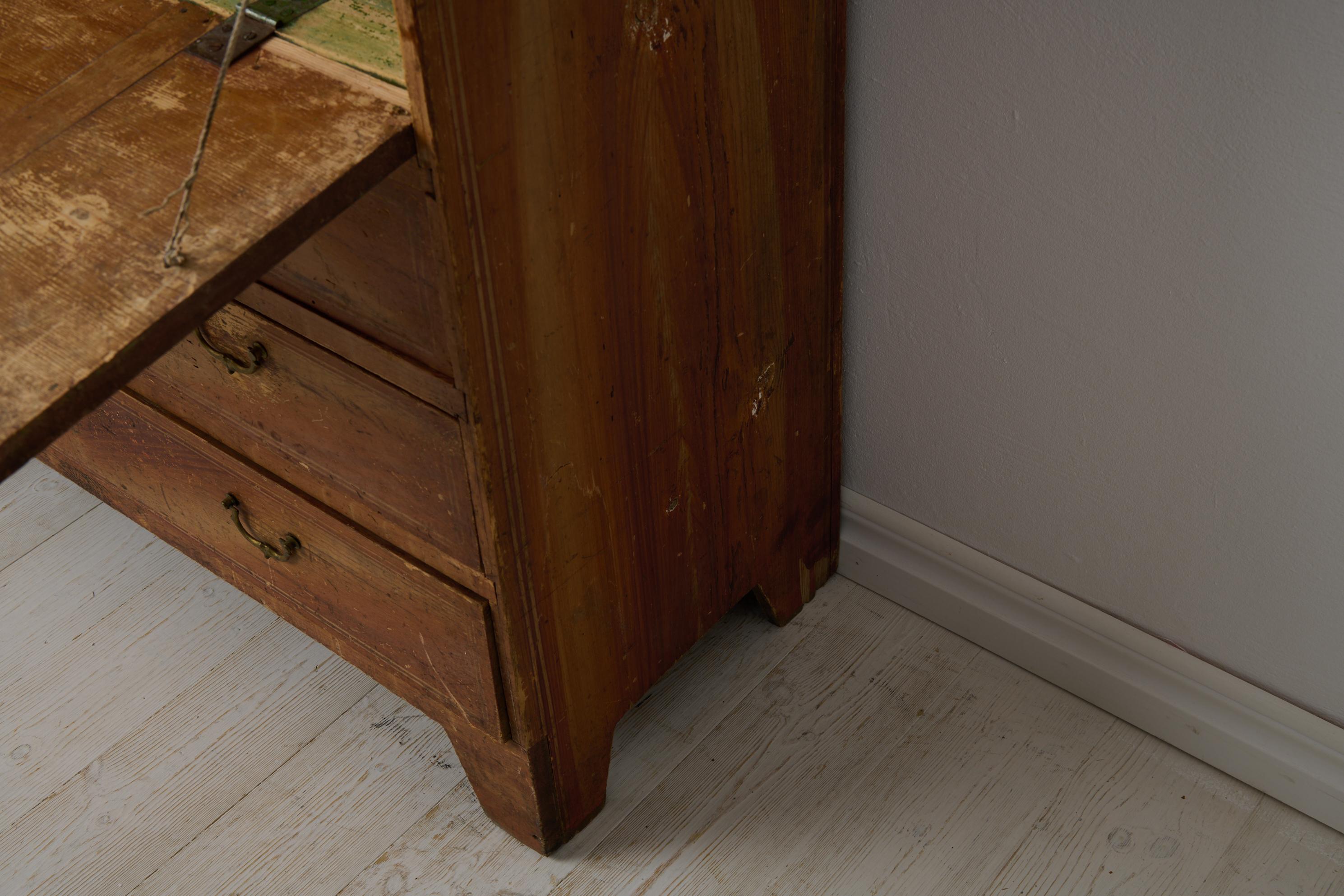 Rare Antique Swedish Secretary Desk in Folk Art from Northern Sweden For Sale 9