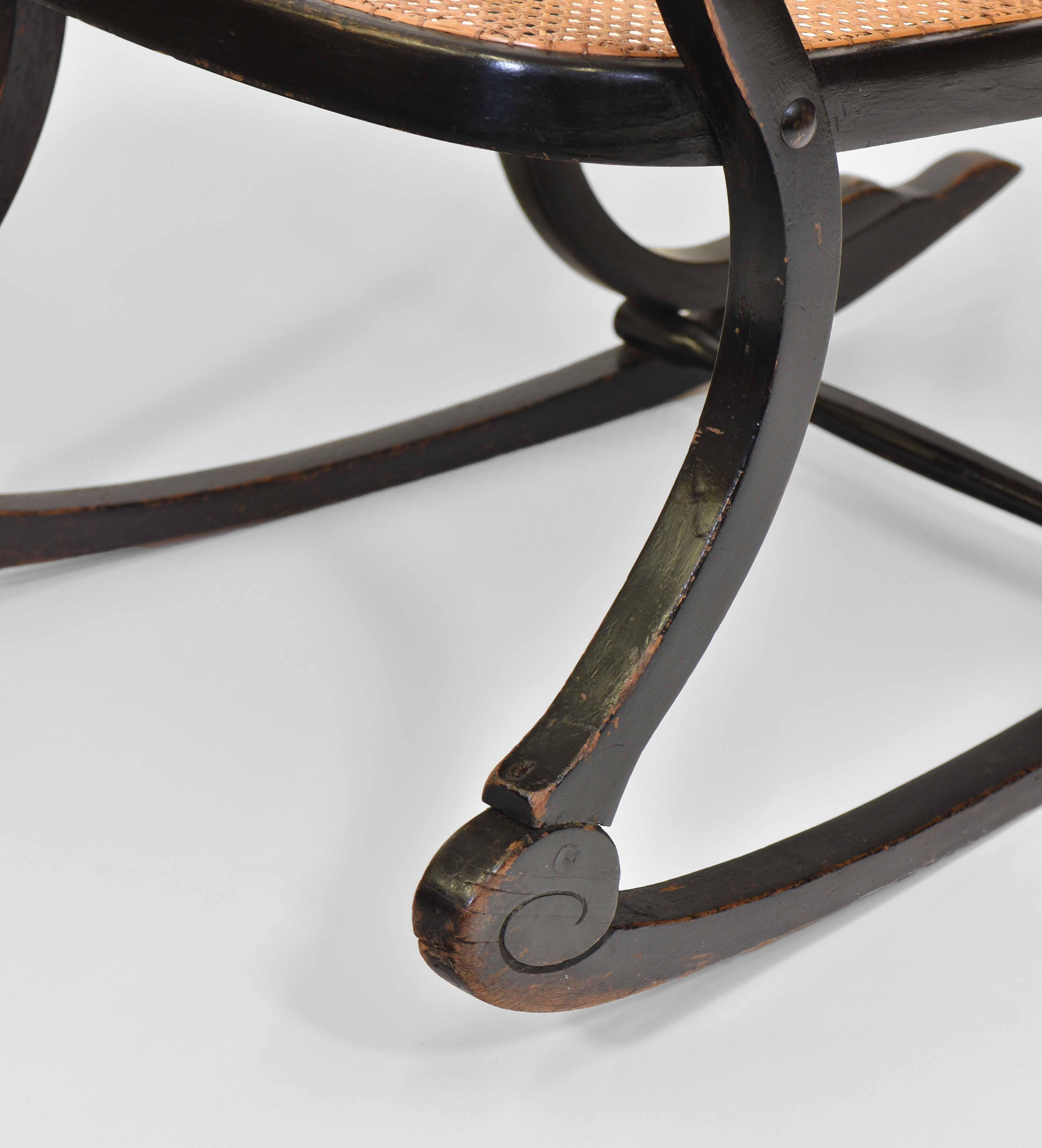 Rare Antique Thonet Art Nouveau Swing Rocking Chair 7401 3