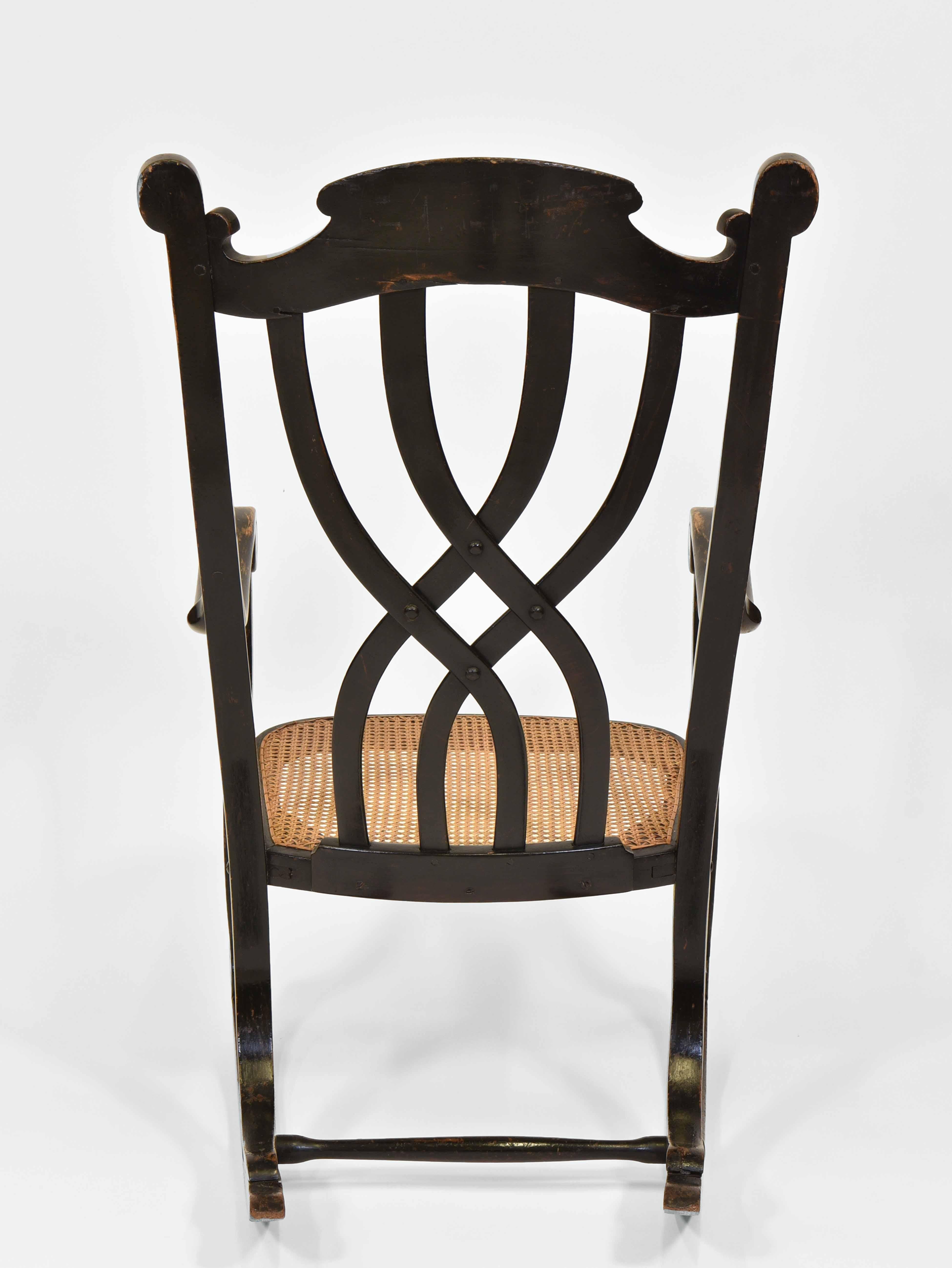 Rare Antique Thonet Art Nouveau Swing Rocking Chair 7401 2
