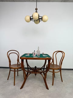 Rare Antique Thonet Bentwood Card / Gaming Table no.7 with Brass Ashtrays