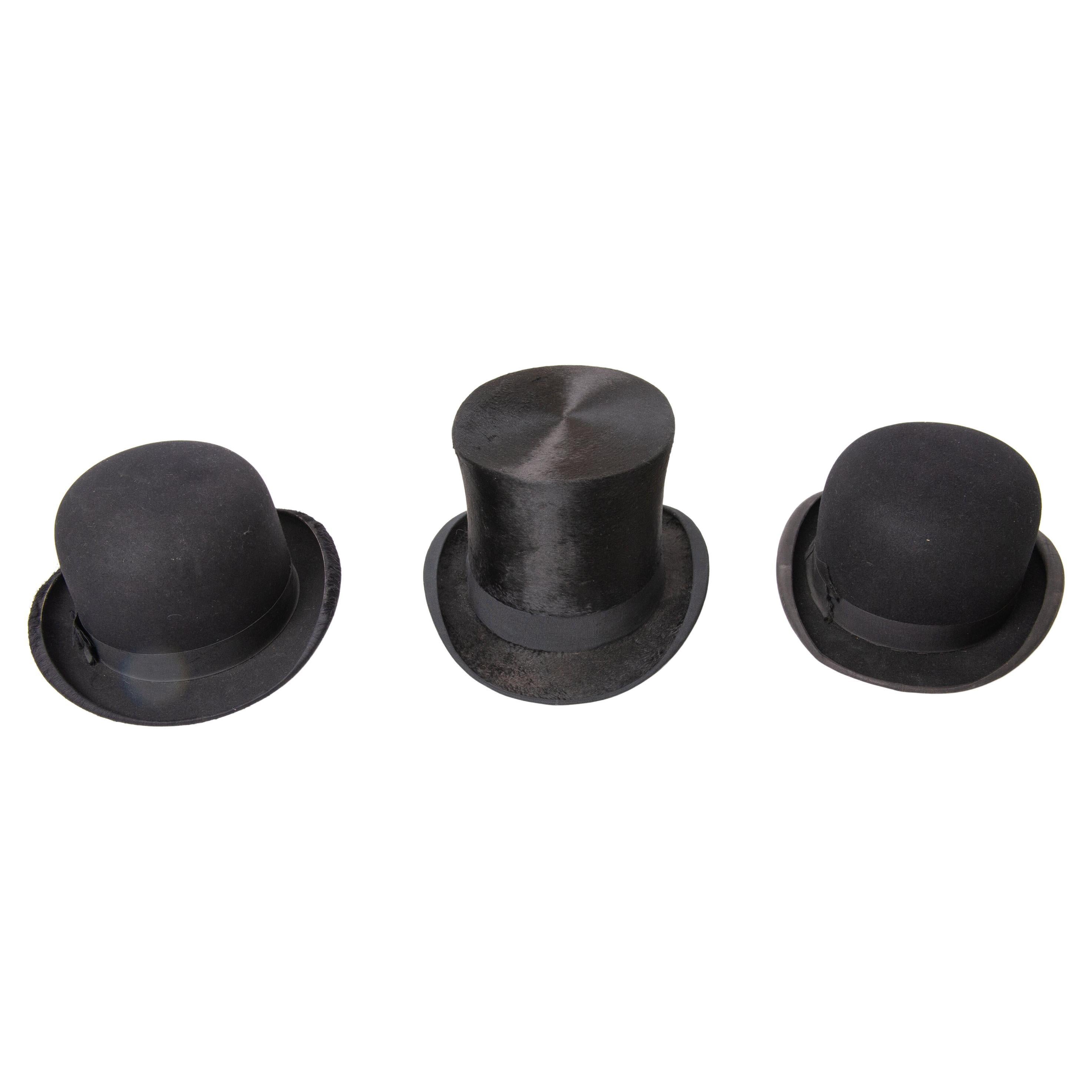 Rare Antique Three Top Hats: Incredible Collection (also Individually) For Sale