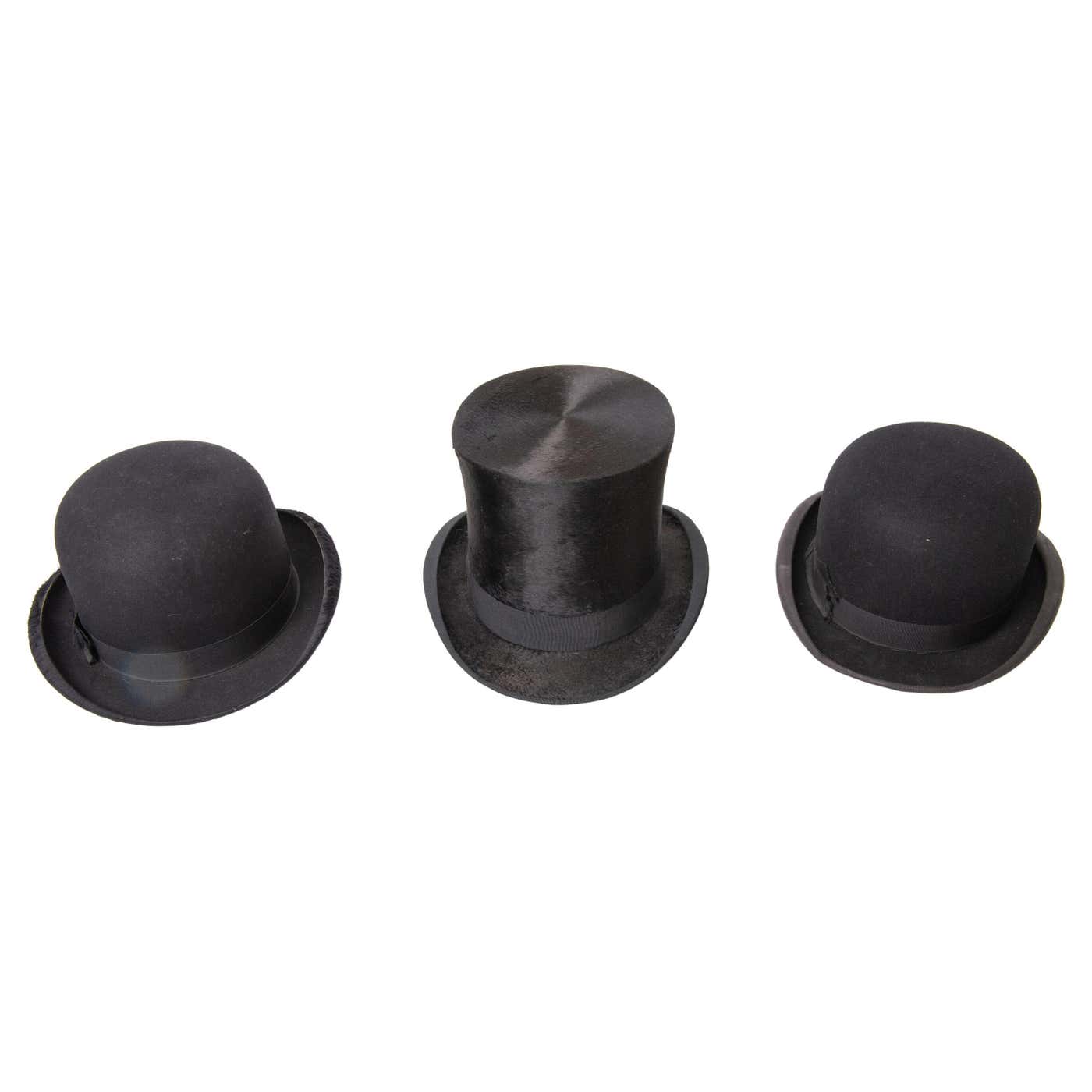 Top Hat Used Rare Antique Three Top Hats: Incredible Collection For Sale at 1stDibs