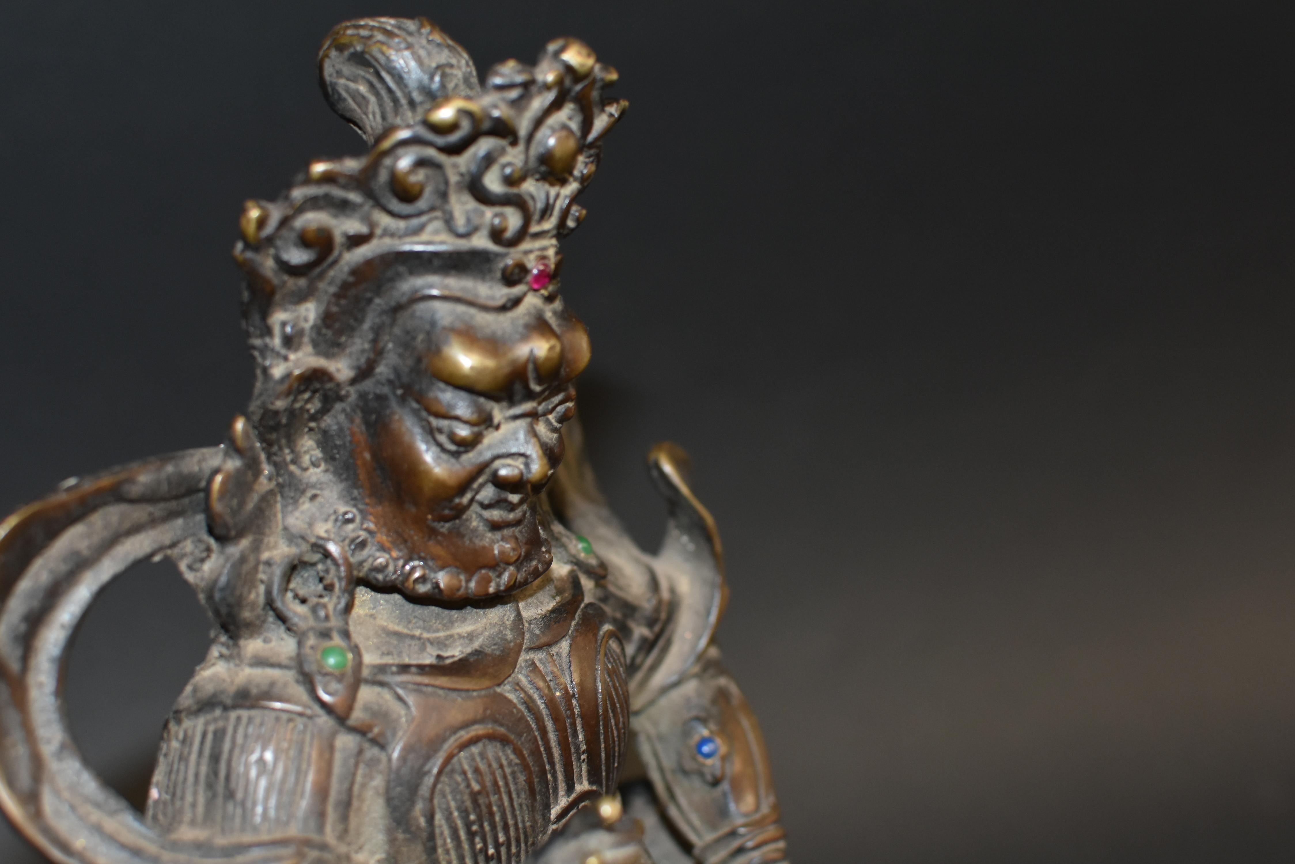 Rare Antique Tibetan Kubera Guardian of Wealth 3