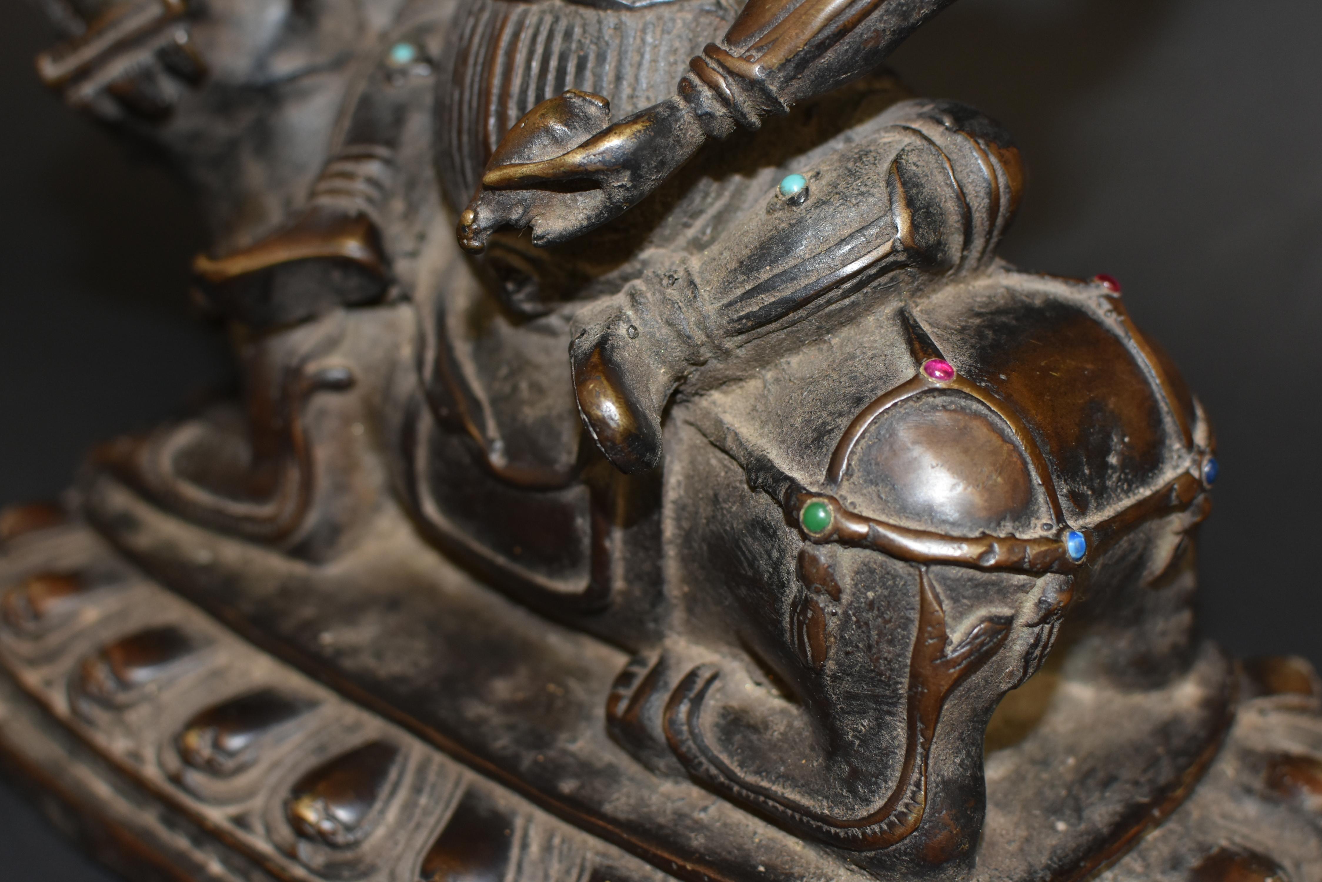 Rare Antique Tibetan Kubera Guardian of Wealth 8