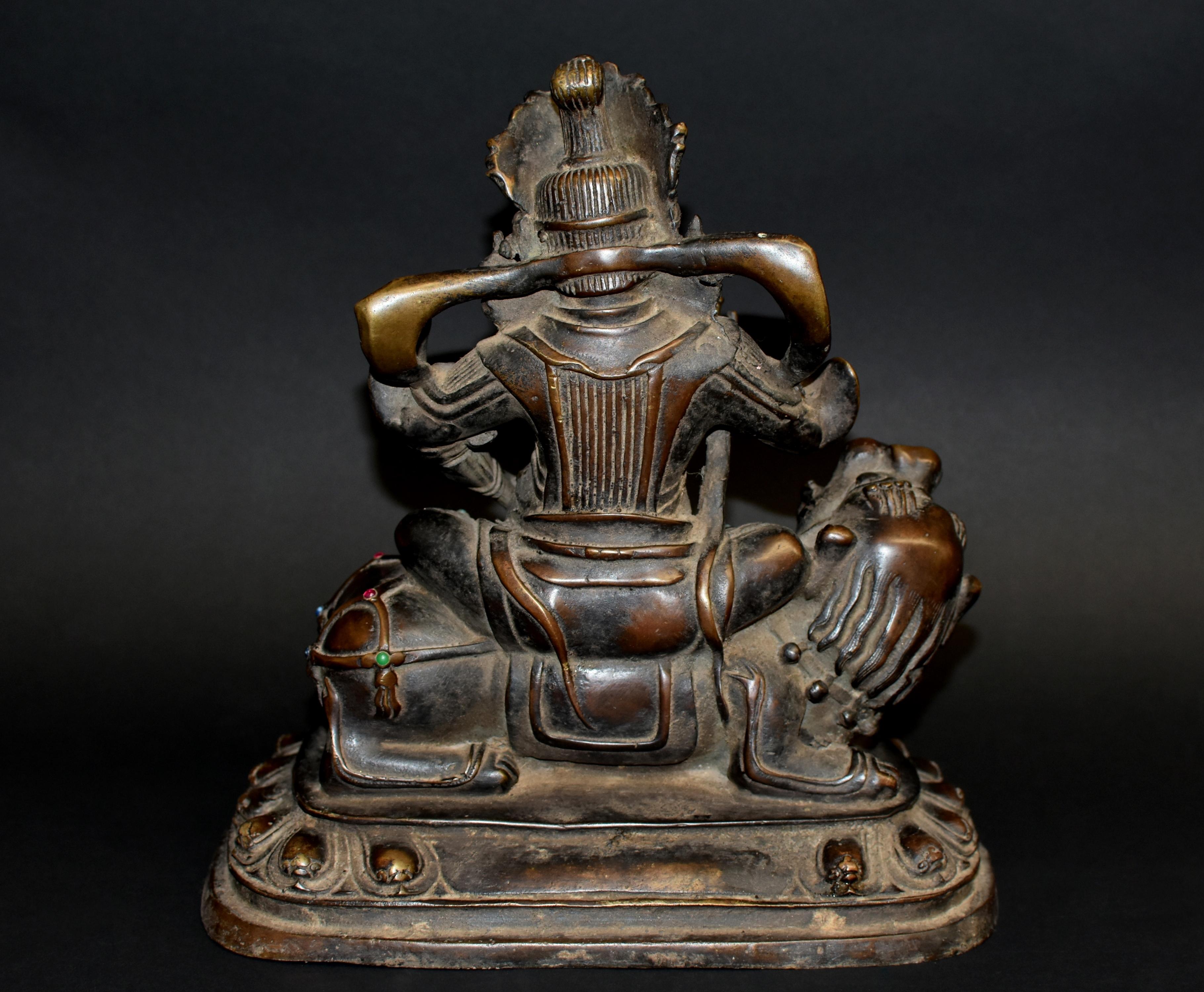 Rare Antique Tibetan Kubera Guardian of Wealth 9
