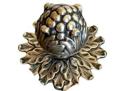 Rare Antique Tiffany Sterling Silver & Leather Paperweight