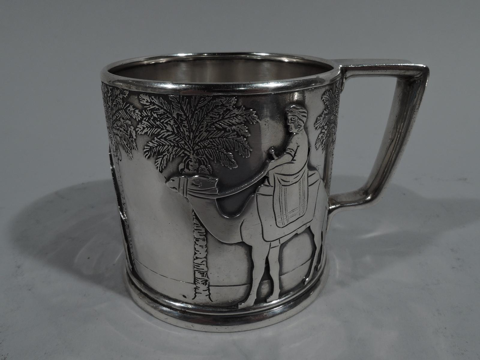 Art Deco Rare Antique Tiffany Three Wise Men Sterling Silver Baby Cup