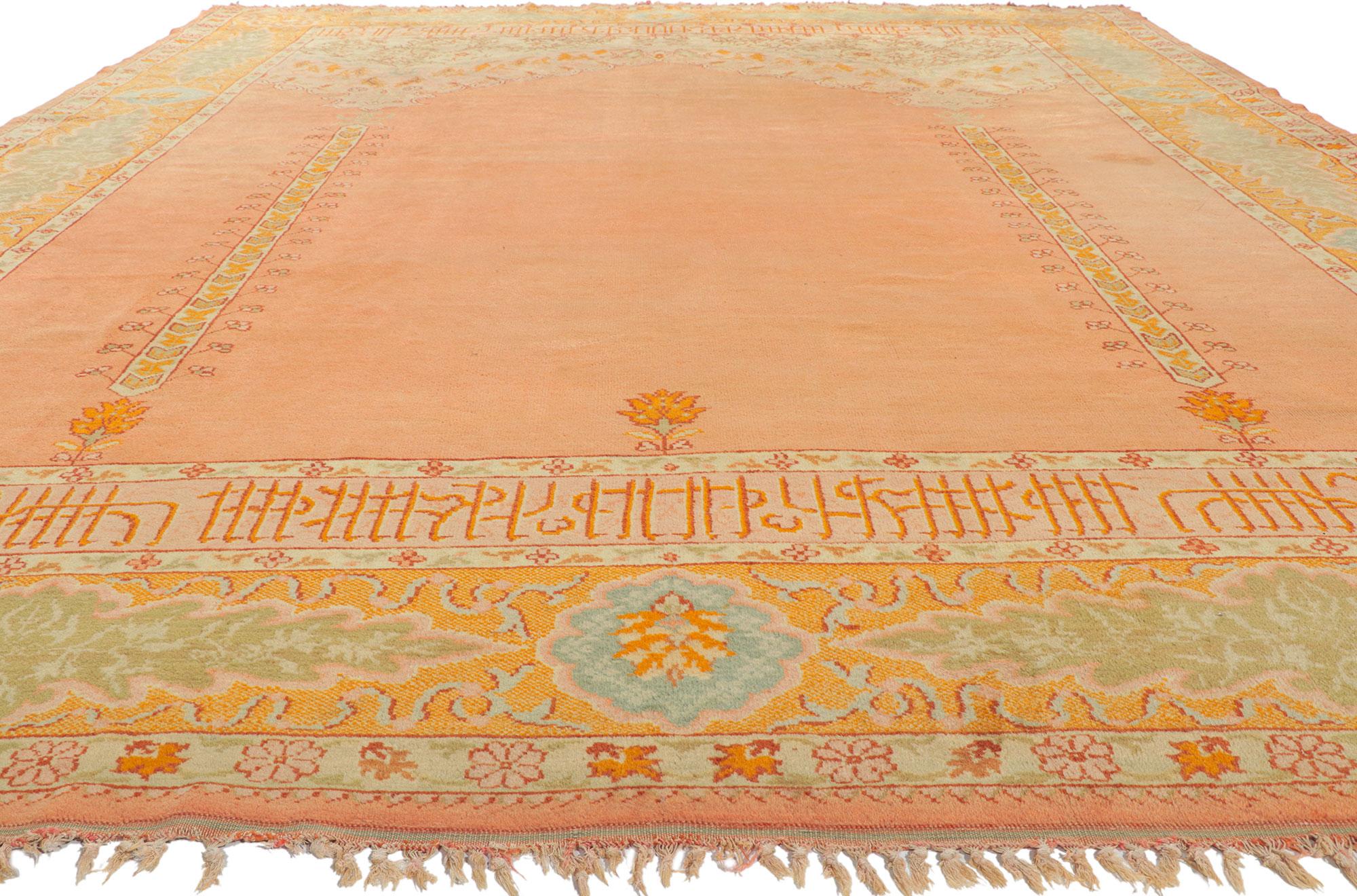 Hand-Knotted Rare Antique Turkish Oushak Rug West Anatolia  For Sale
