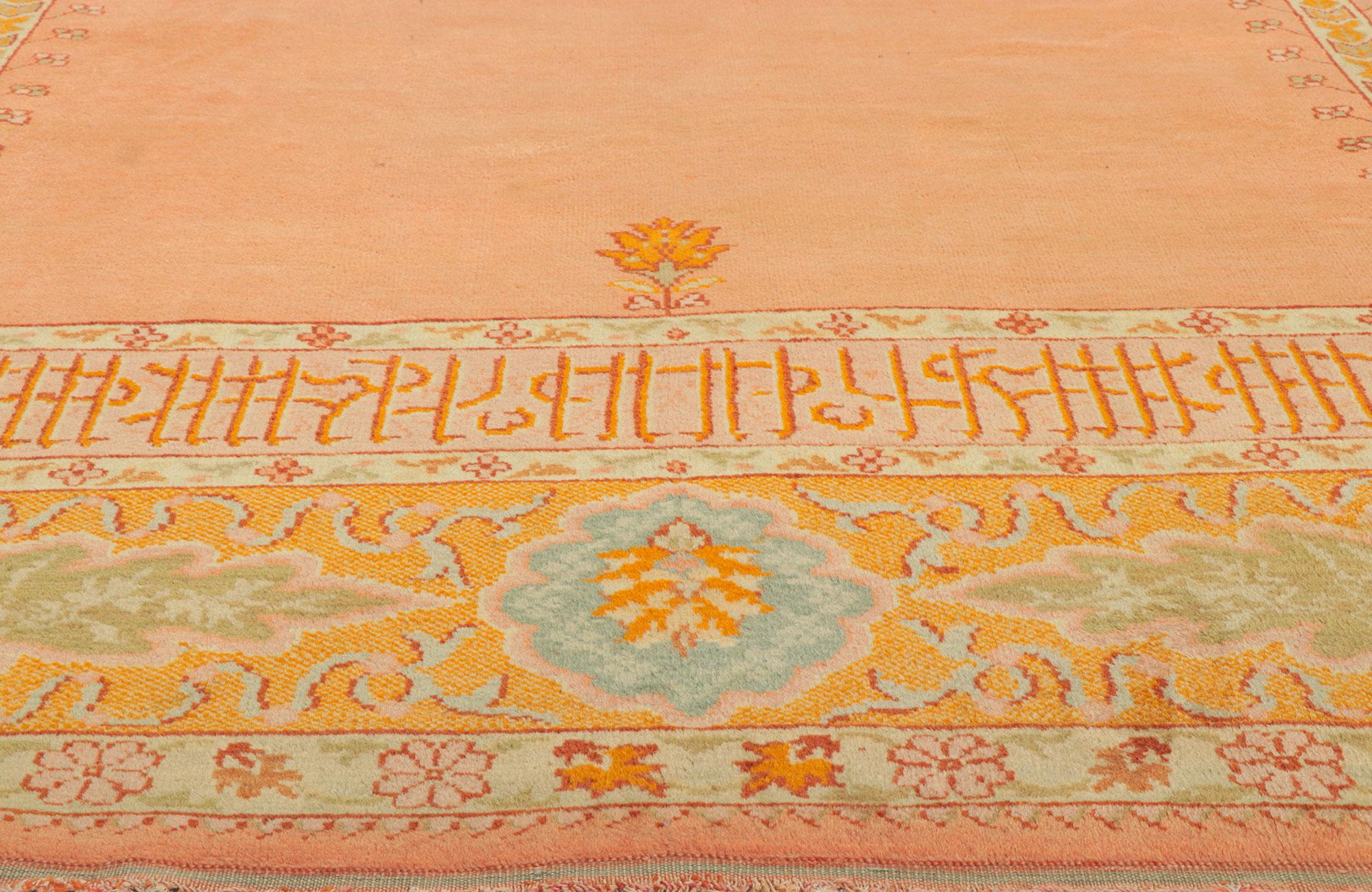 Seltener antiker türkischer Oushak-Teppich aus West- Anatolien  (Handgeknüpft) im Angebot