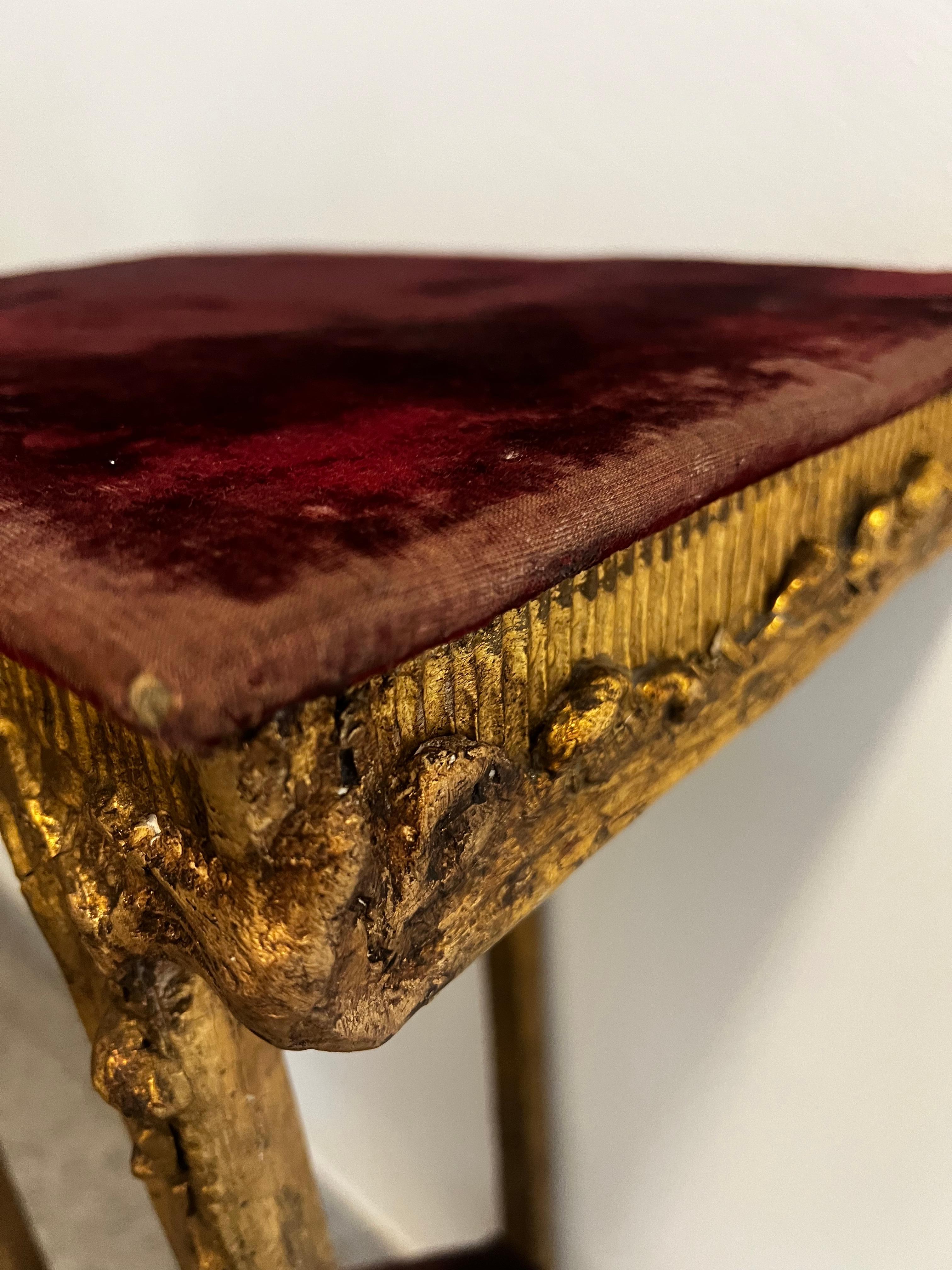 Italian Rare Antique Venetian 18th Century Gold Gilded Console Table For Sale