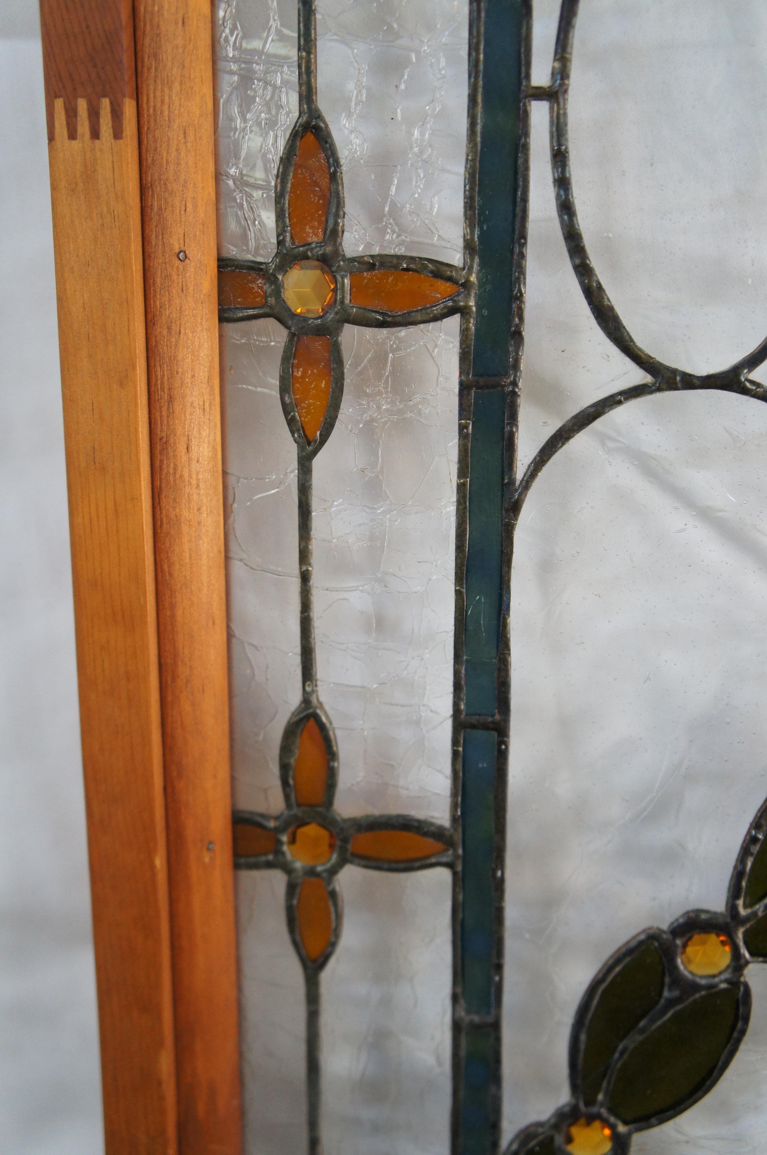 Seltenes antikes viktorianisches französisches neoklassizistisches Fackelfenster aus Buntglasband im neoklassischen Stil im Angebot 1