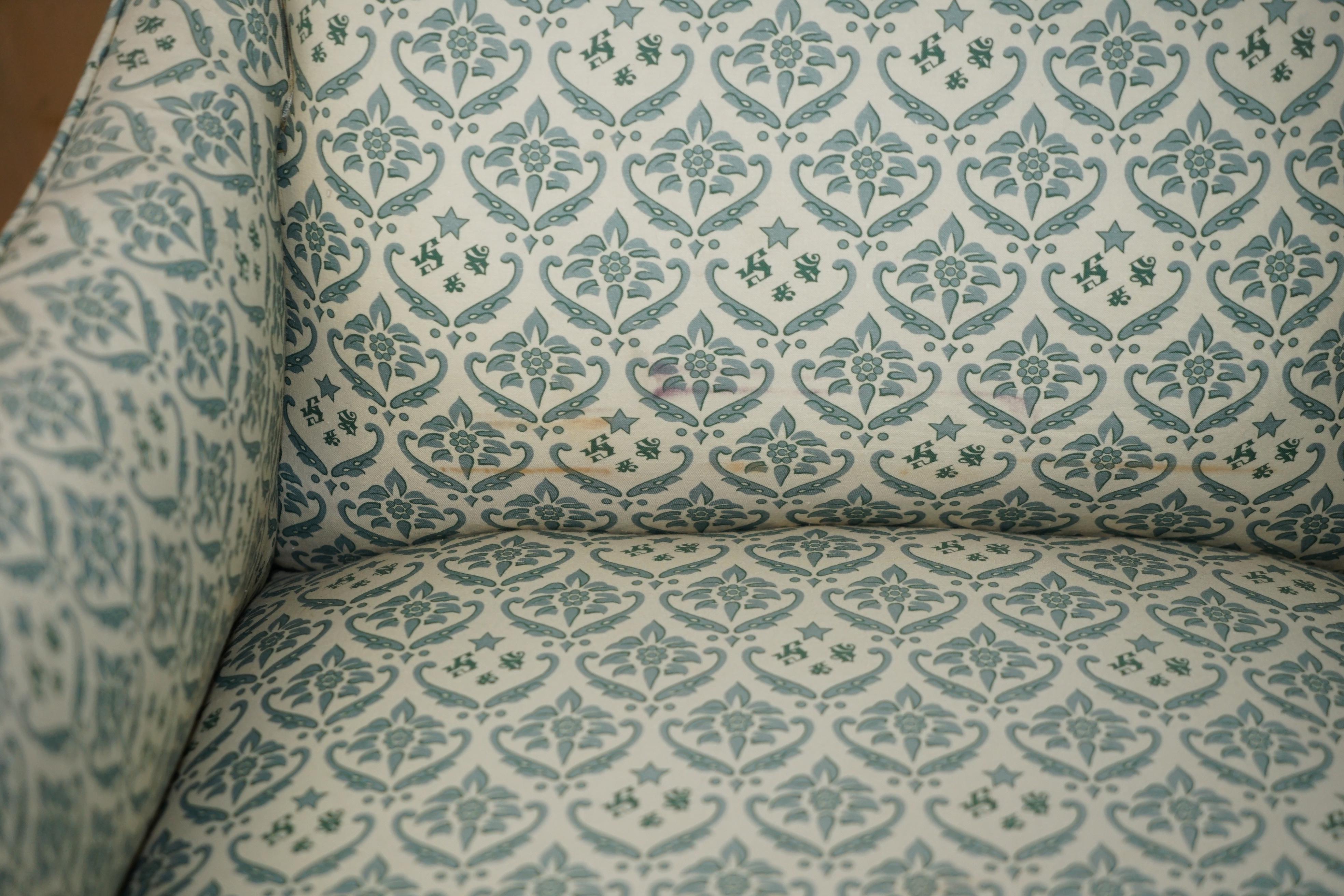 English RARE ANTIQUE ViCTORIAN HOWARD & SON'S ARMCHAIR WITH THE ORIGINAL TICKING FABRIC For Sale
