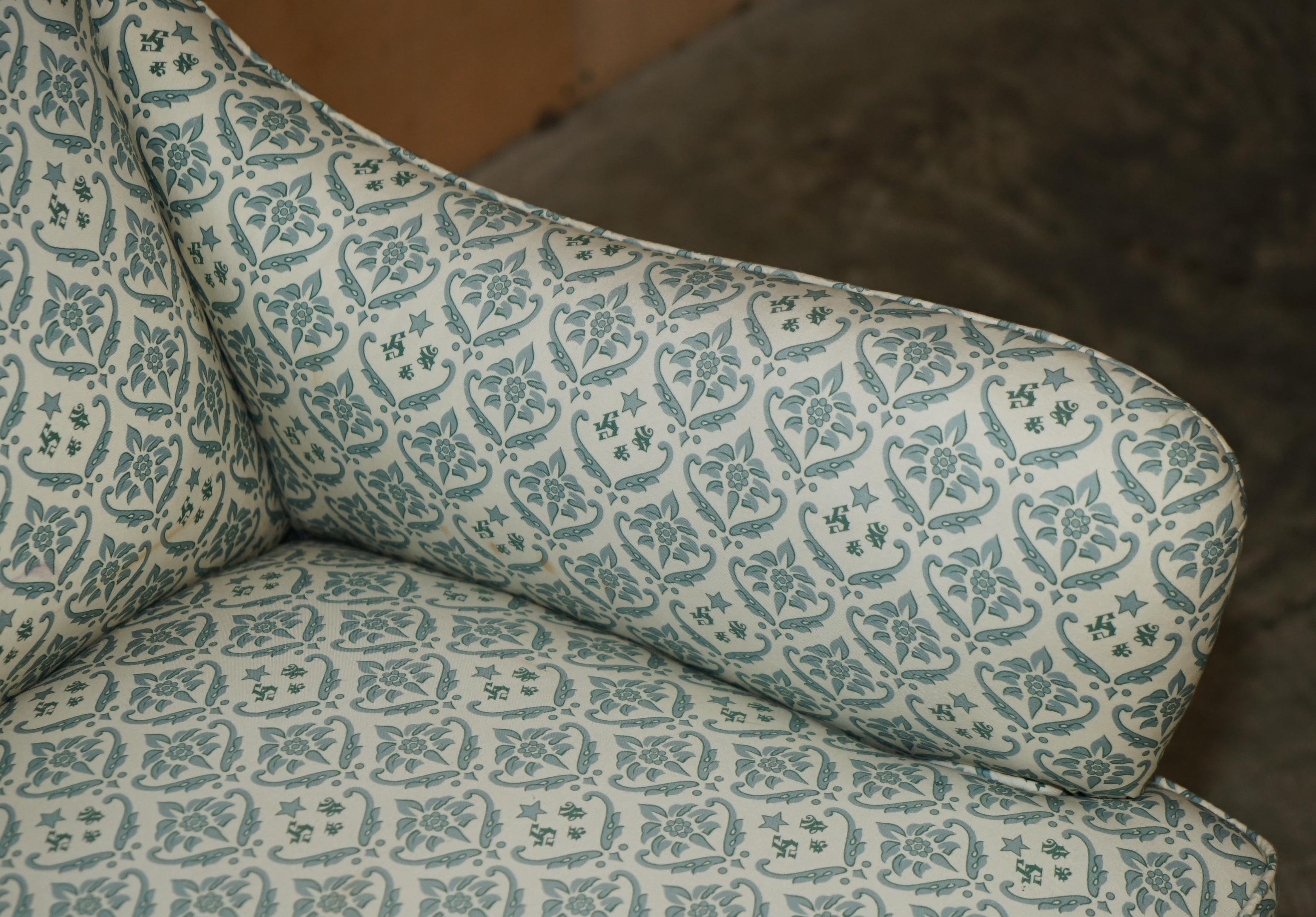 Late 19th Century RARE ANTIQUE ViCTORIAN HOWARD & SON'S ARMCHAIR WITH THE ORIGINAL TICKING FABRIC For Sale