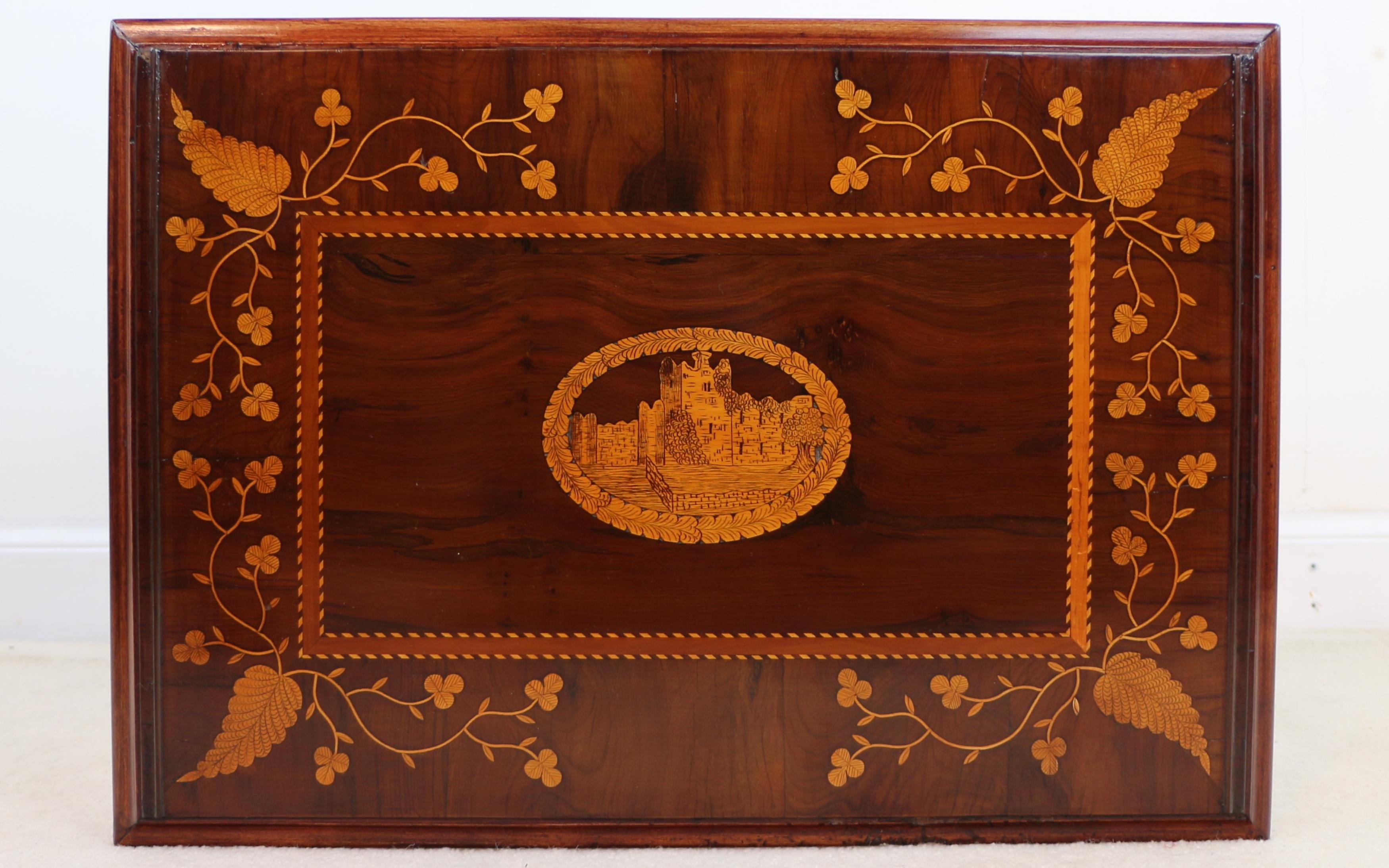 Rare Antique Victorian Irish Killarney Ware Nest of Marquetry Tables For Sale 3