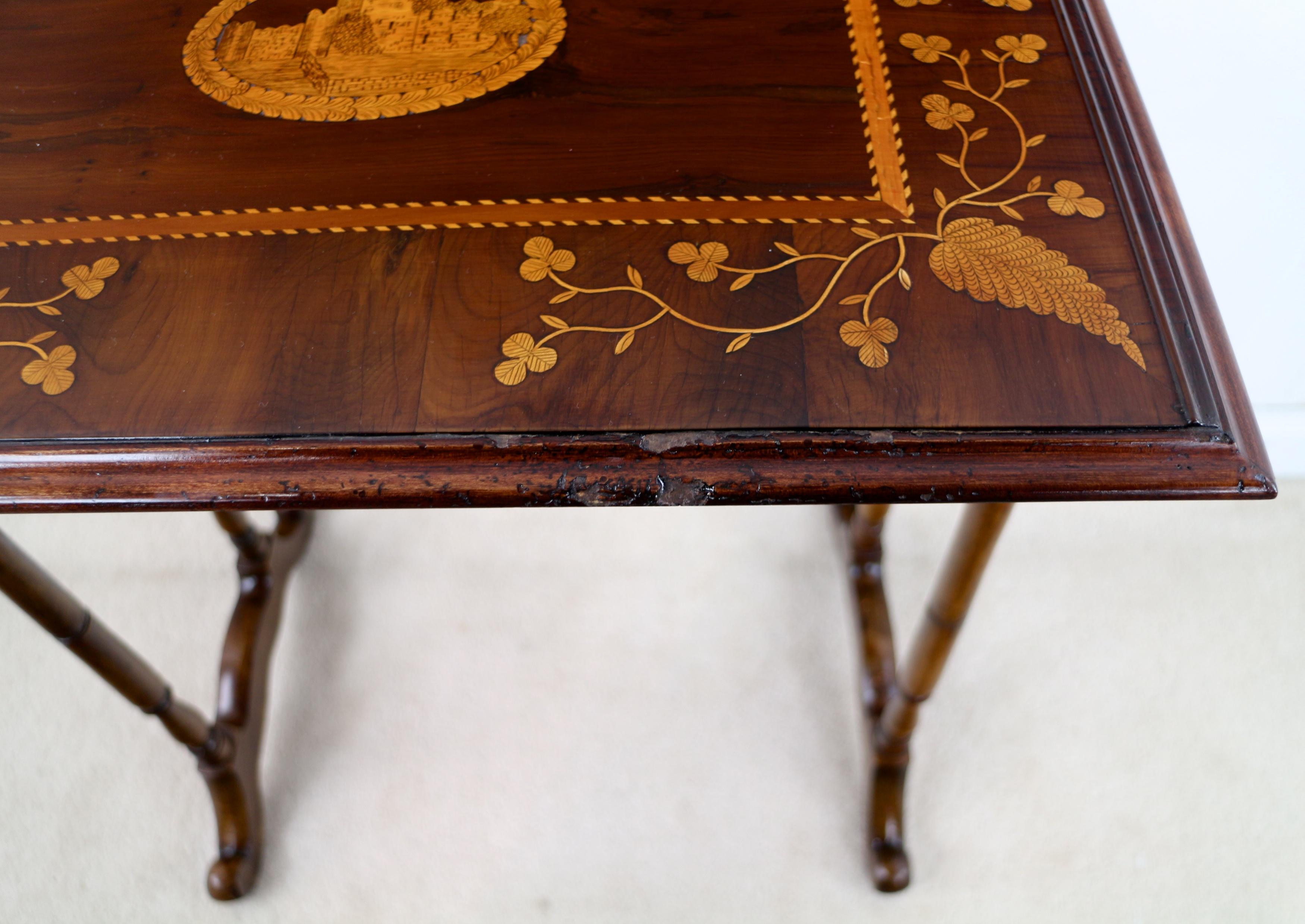 Rare Antique Victorian Irish Killarney Ware Nest of Marquetry Tables For Sale 8