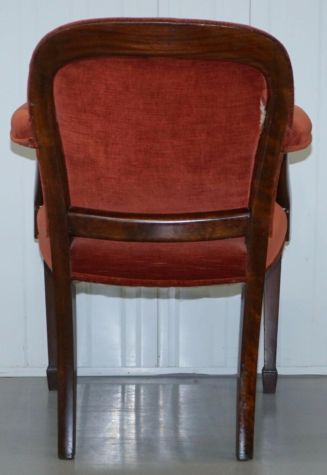 Rare Antique Victorian J.Brand Stamped Armchair Horse Hair Filled Coil Sprung 5