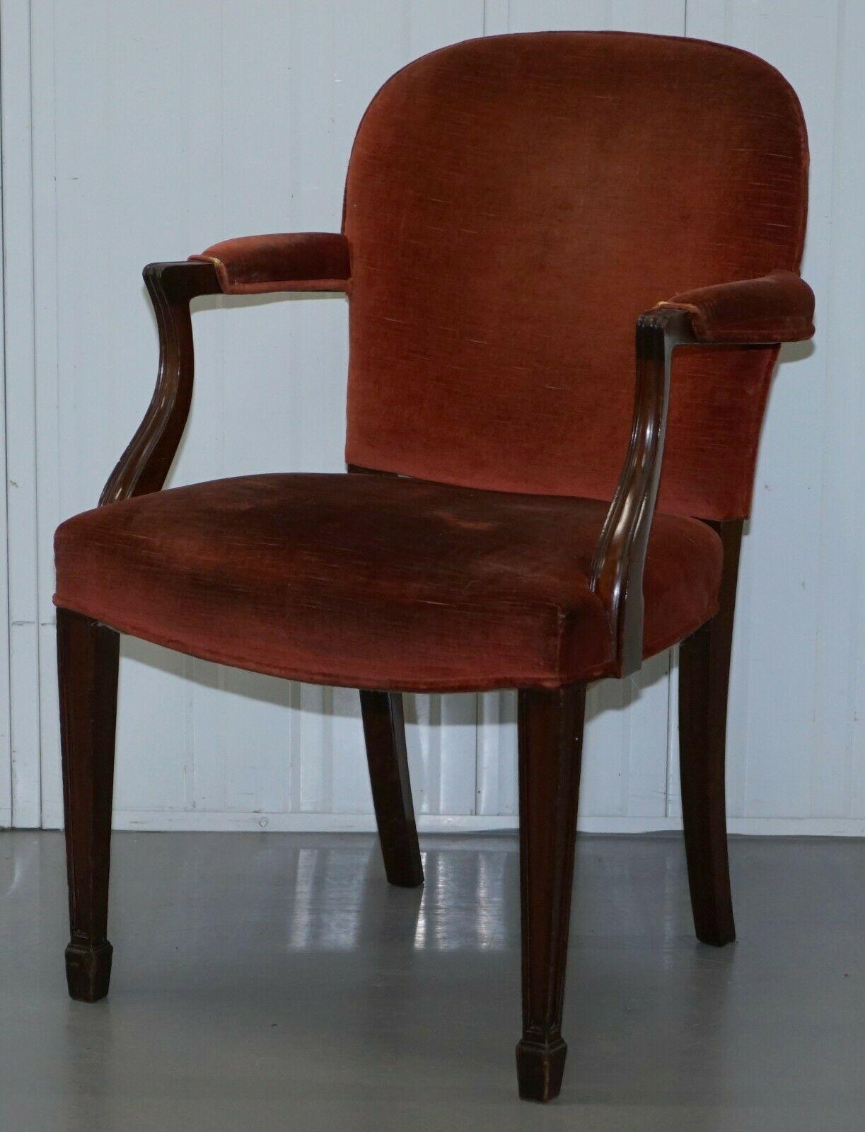 Hand-Crafted Rare Antique Victorian J.Brand Stamped Armchair Horse Hair Filled Coil Sprung