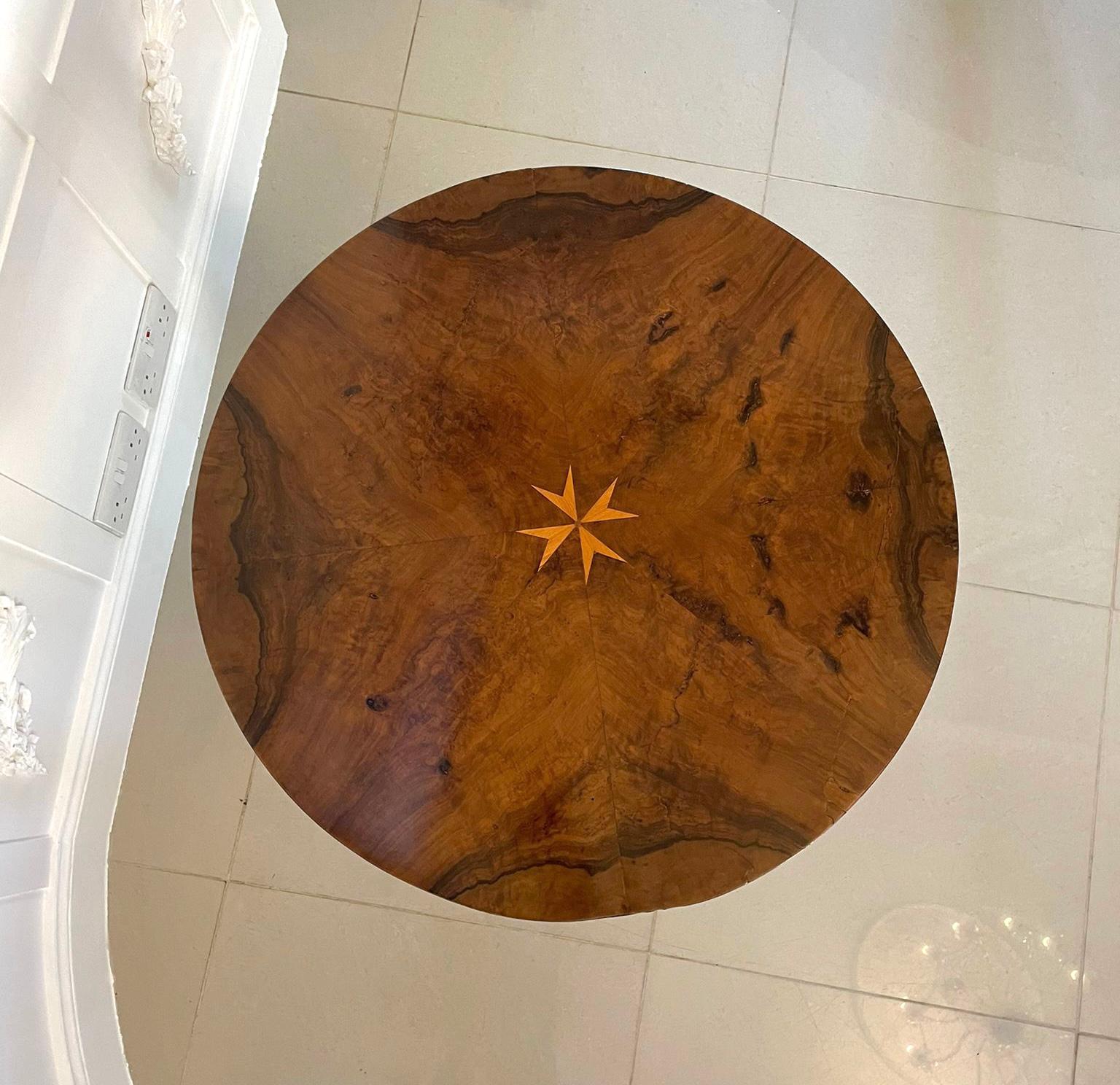Late 19th Century Rare Antique Victorian Quality Olive Wood Circular Drum Table 