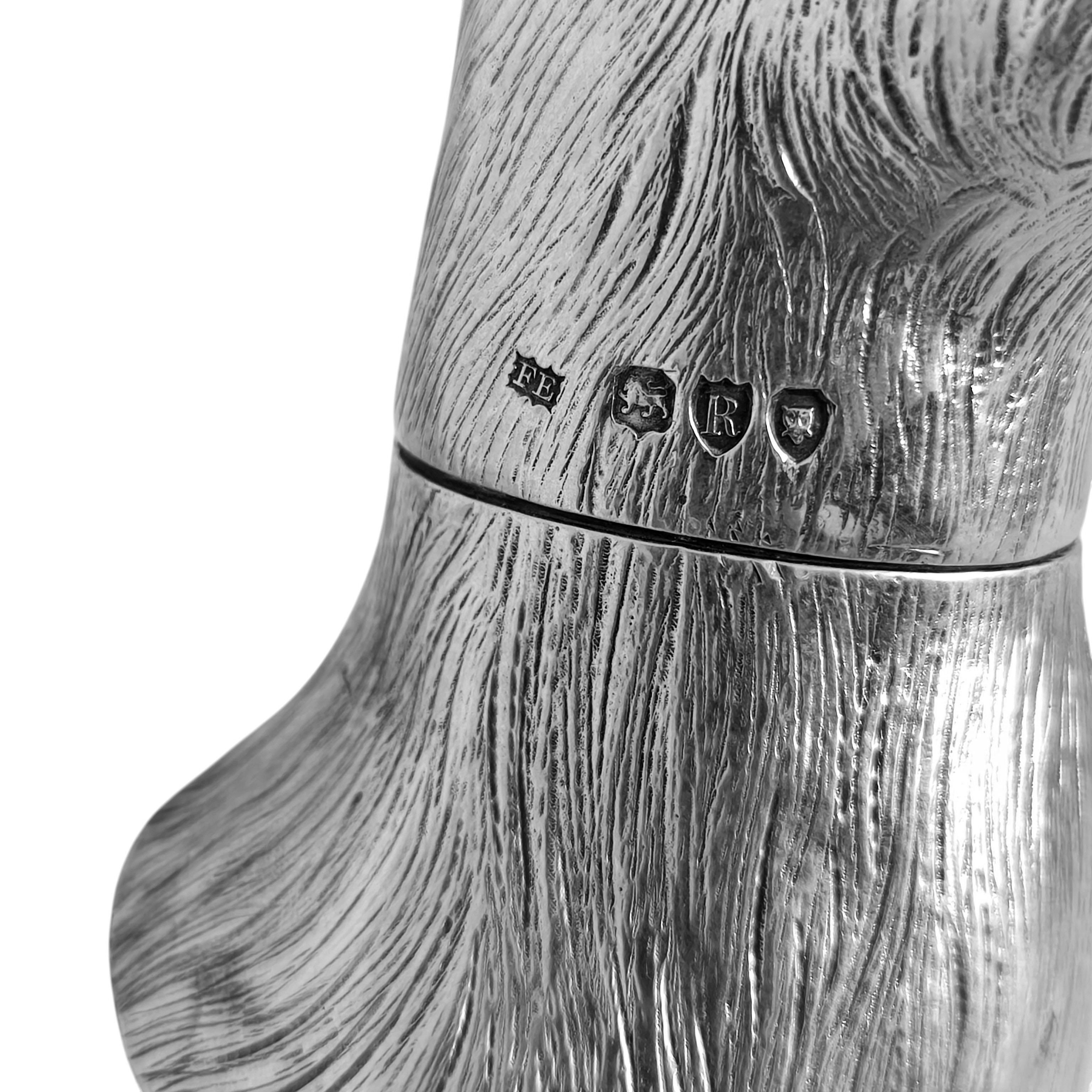 Rare Antique Victorian Silver Duck Claret Jug Wine Decanter London 1892 Novelty im Angebot 5