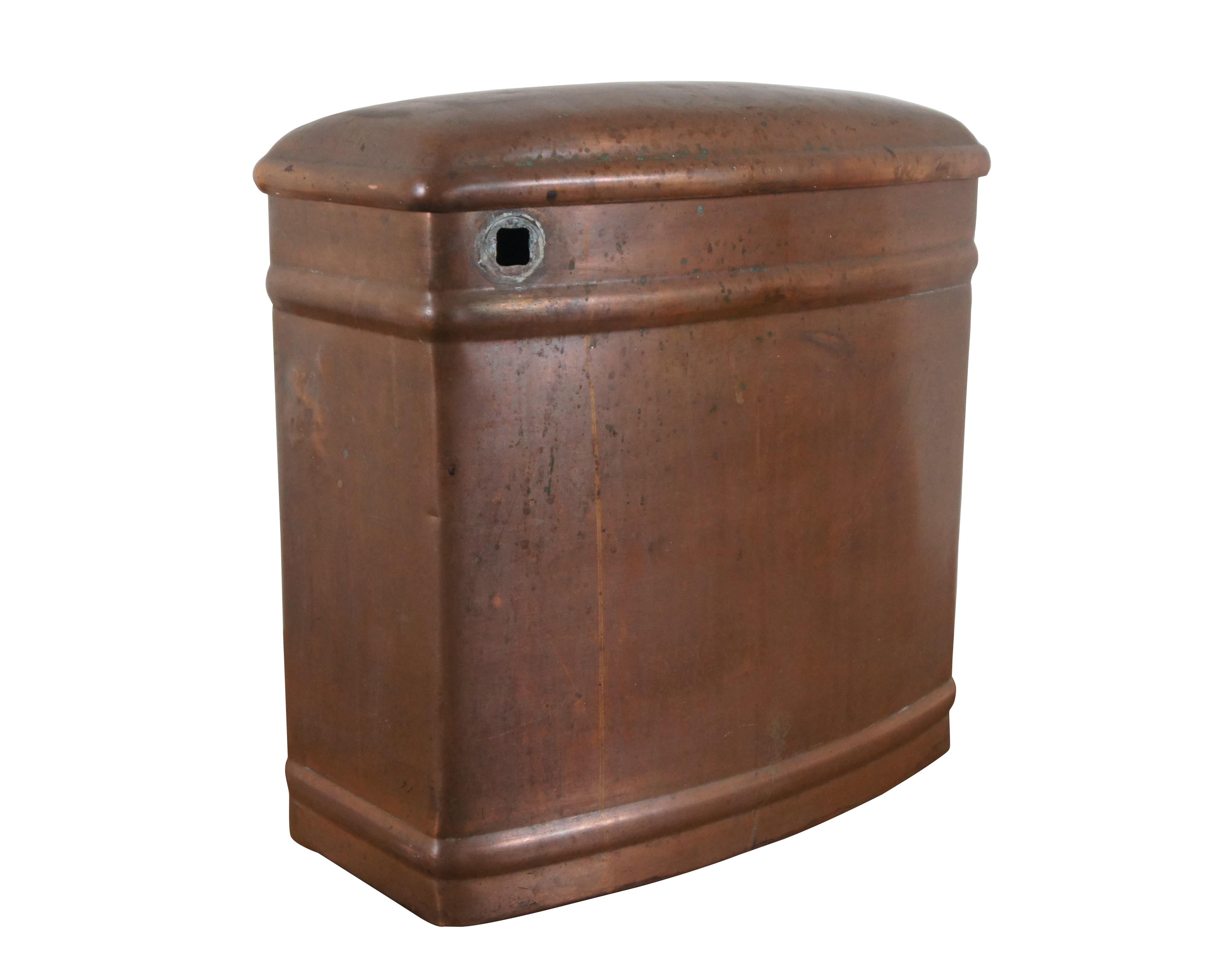 Seltene antike viktorianische weiße Kupfer-Toilettentank-Badflaschenhalterung, 17