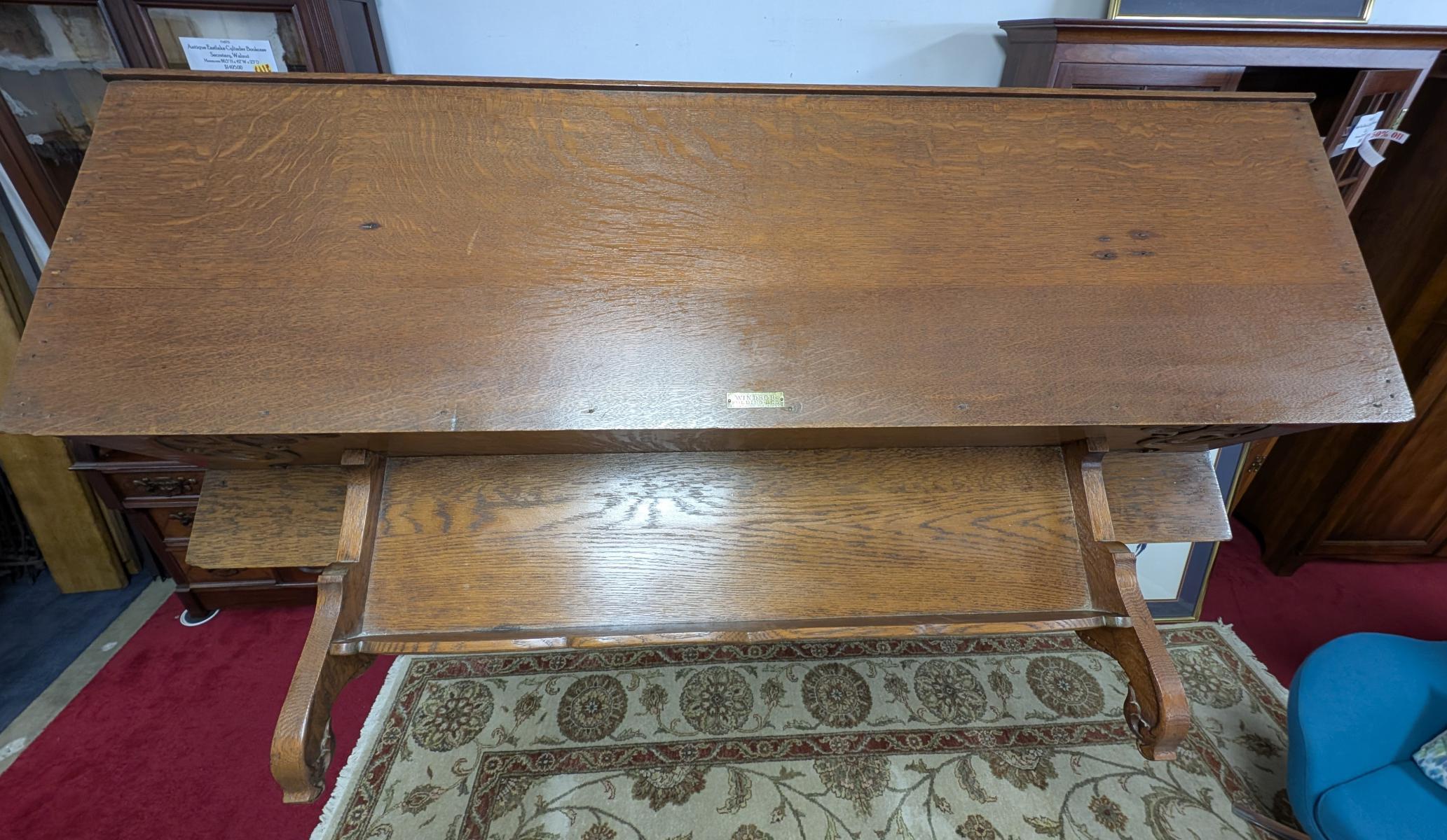 RARE Antique Victorian Windsor Folding Full Size Oak For Sale 7