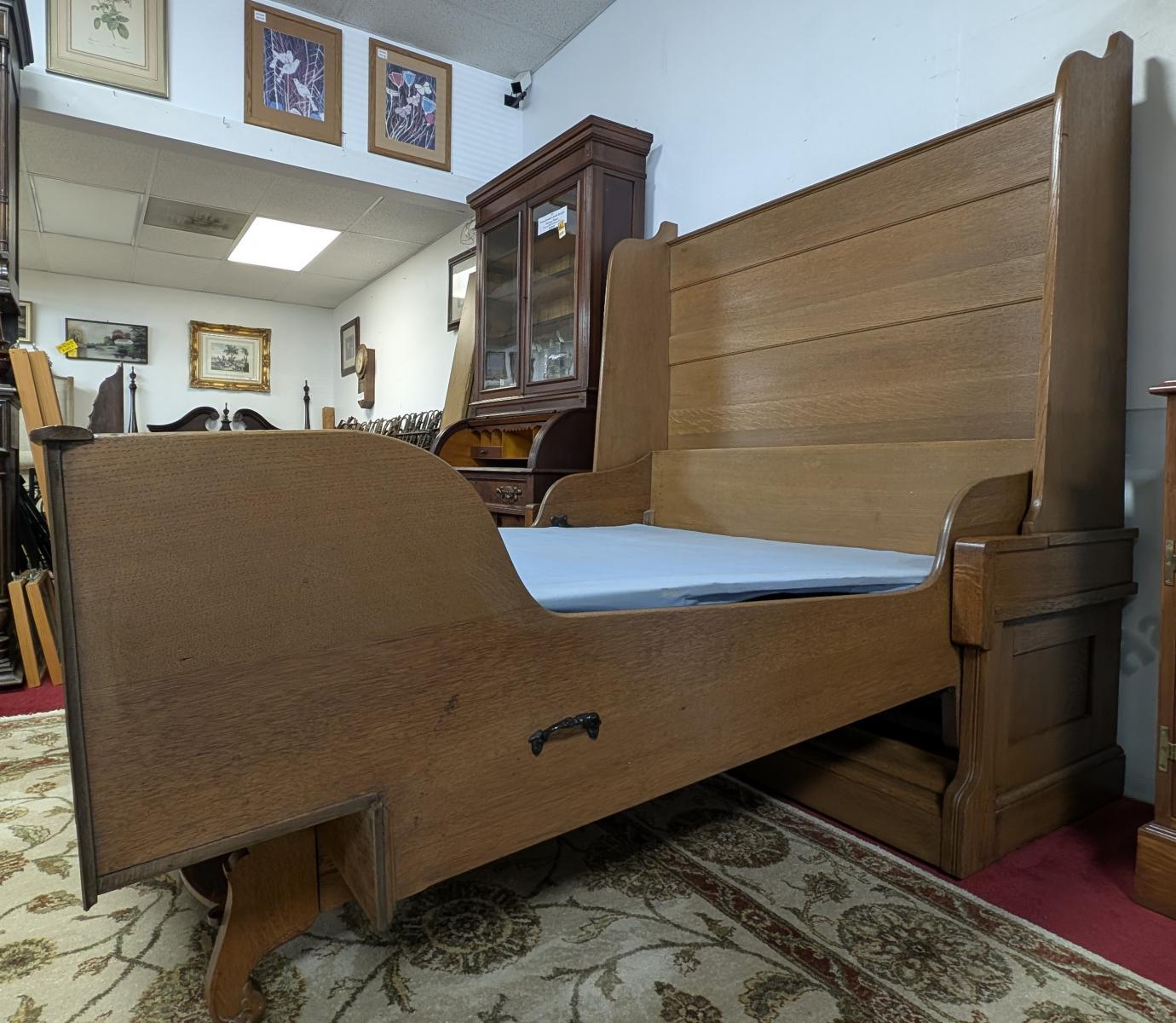RARE Antique Victorian Windsor Folding Full Size Oak For Sale 9