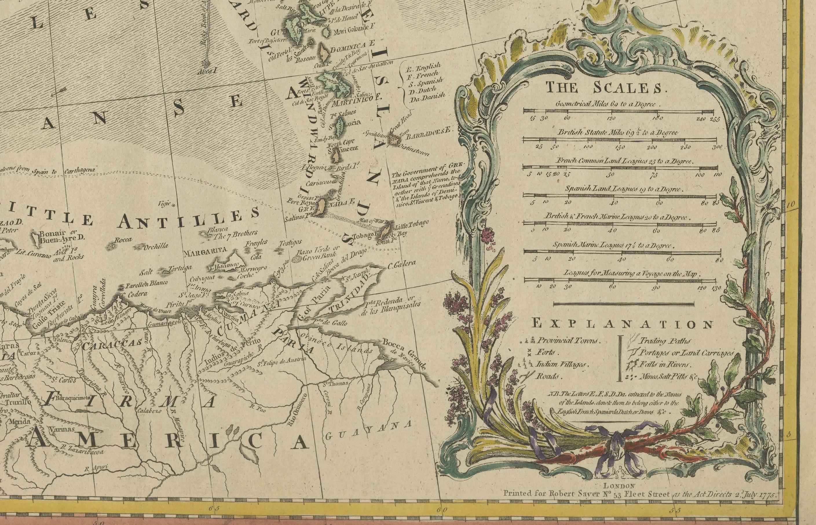 Seltene antike Wandkarte Nordamerikas: Französische und indische Kriegsgrenzen, 1793 im Angebot 1