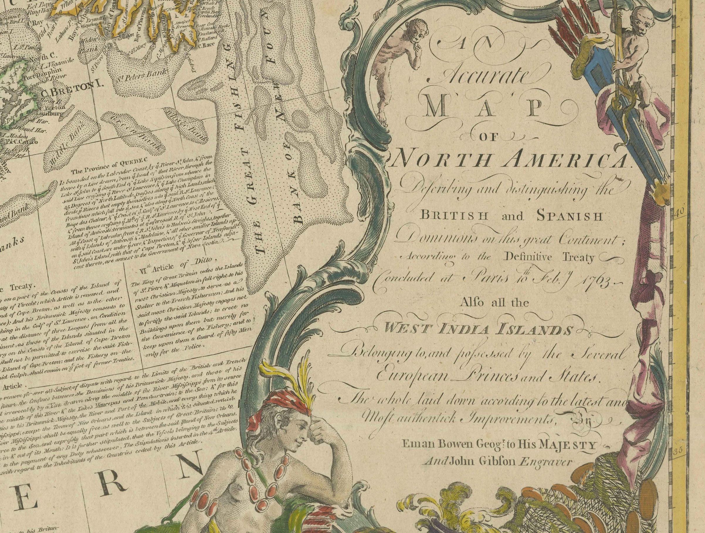 Seltene antike Wandkarte Nordamerikas: Französische und indische Kriegsgrenzen, 1793 im Angebot 3