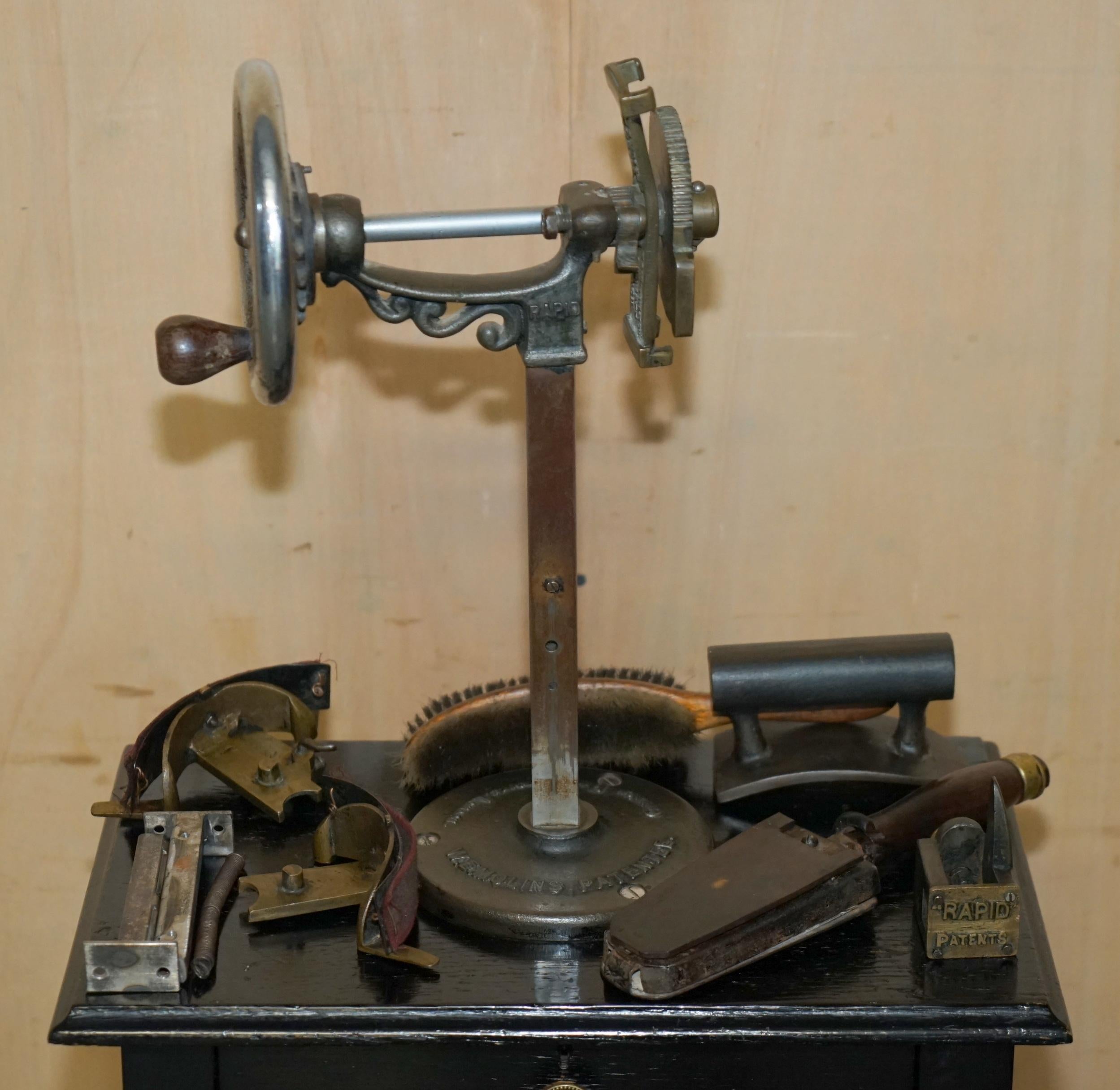 Royal House Antiques

Royal House Antiques is delighted to offer for sale this super rare, hand made, Walter Everette Mollins (1883-1935) machinists table with Rapid Patent machine and original parts 

Please note the delivery fee listed is just a