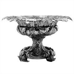 Rare Antique William IV Sterling Silver Rococo Revival Bowl / Dish, 1832