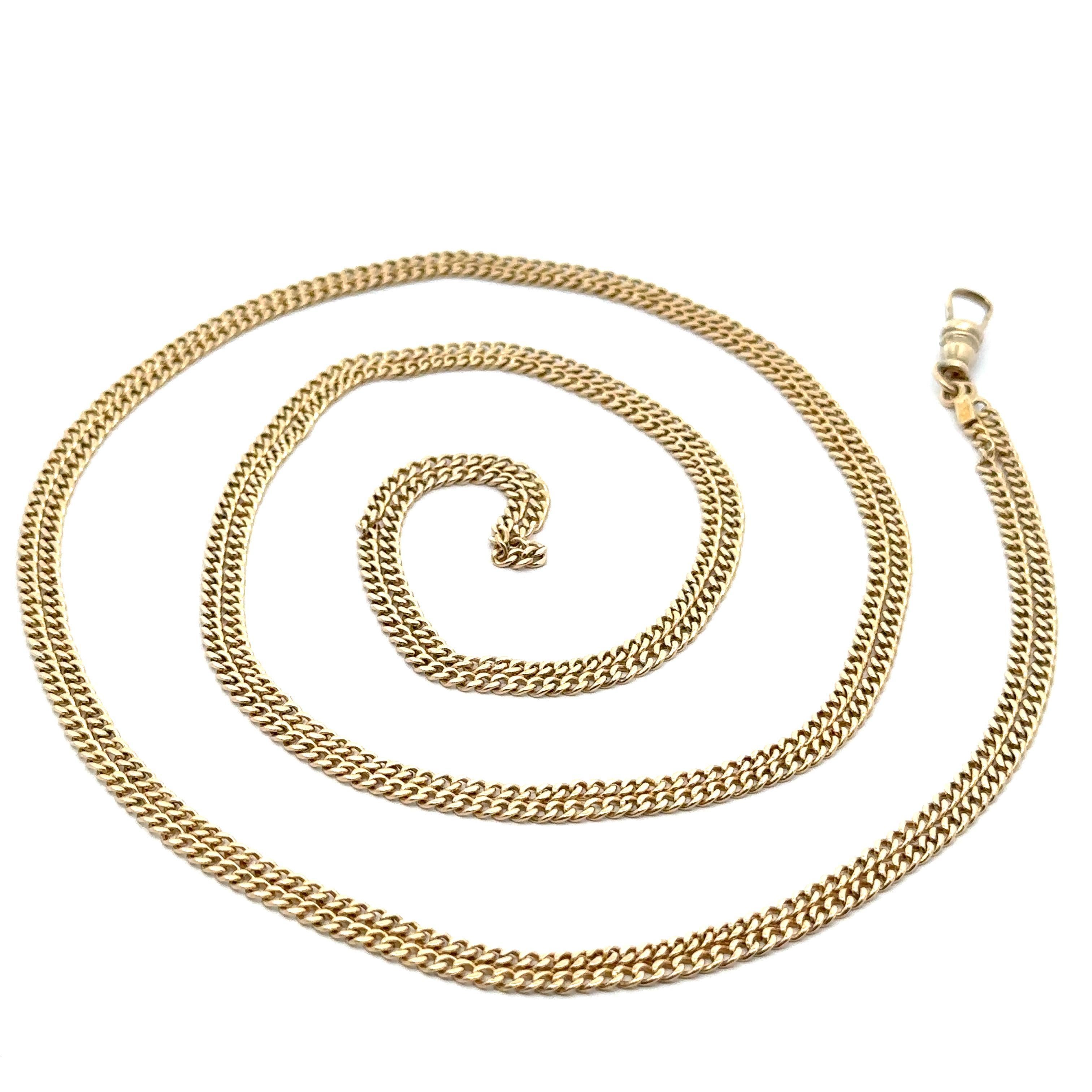 Rara collana a catena d'orologio in oro giallo da 60