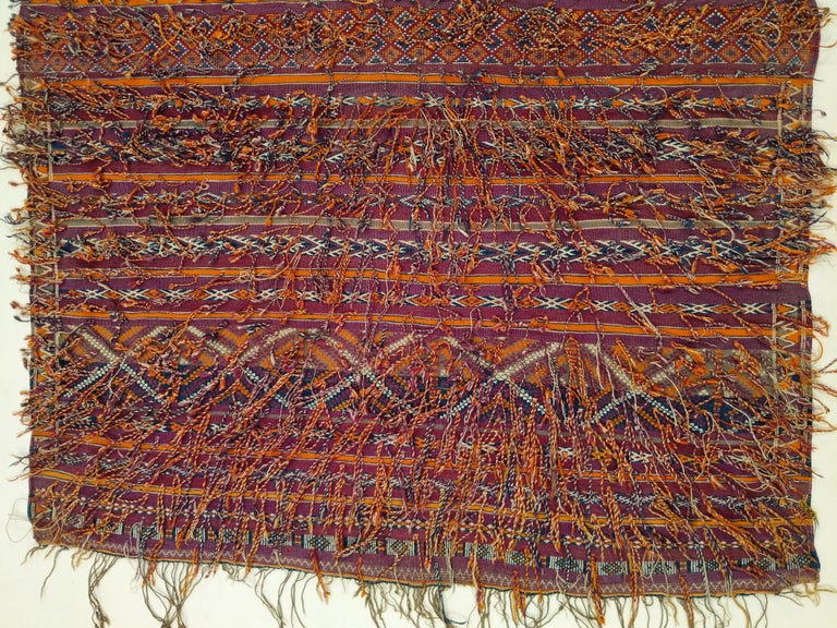 Wool Rare Antique Zemmour Moroccan Berber Rug For Sale