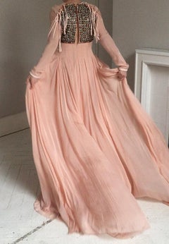 Rare Antonio Berardi Boho Chic Hand Beaded Voluminous Dress Gown