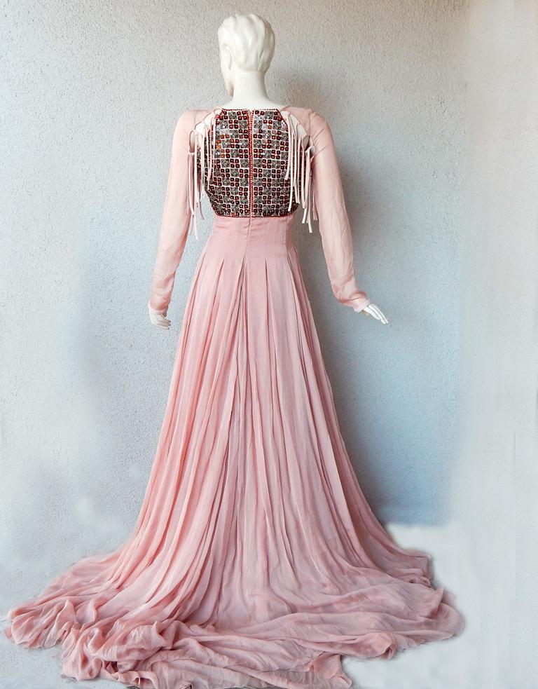 Raro vestido voluminoso con cuentas a mano de estilo boho chic Antonio Berardi en venta 2