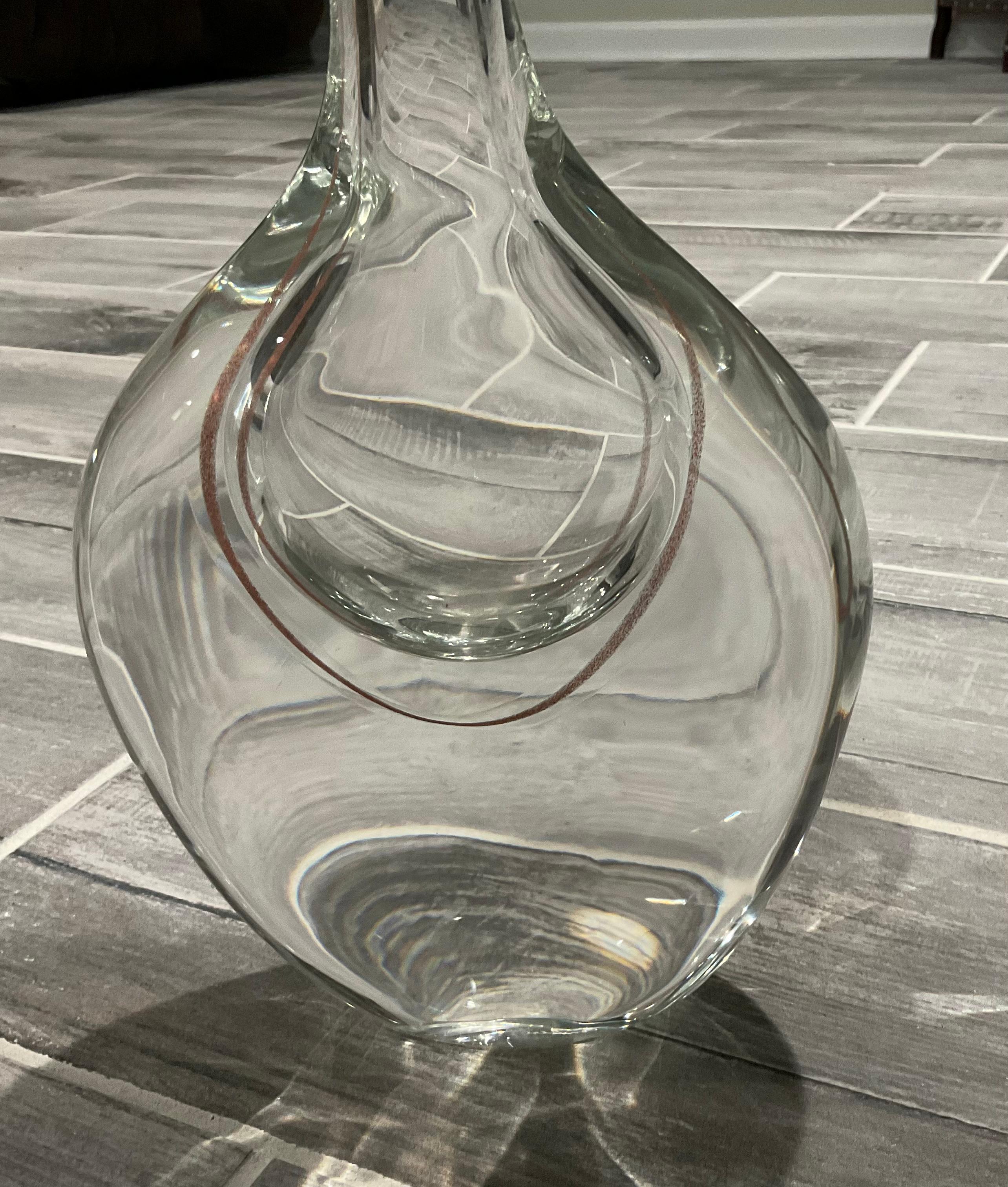 italien Rare vase en verre de Murano Antonio Da Ros Cenedese Sasso avec décoration intérieure en vente