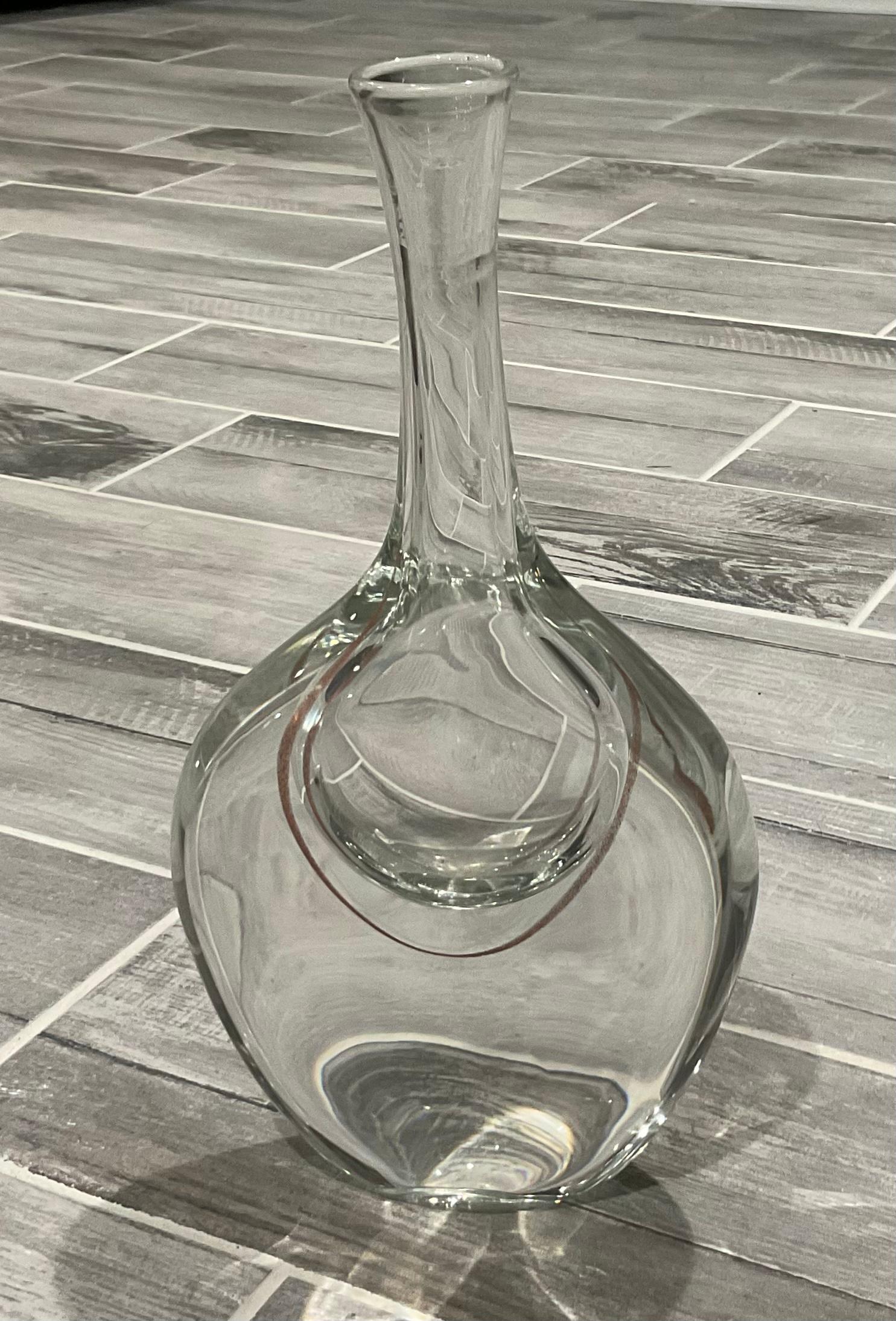 Rare Antonio da Ros Cenedese Sasso Murano Glass Vase with Internal Decoration In Good Condition For Sale In Ann Arbor, MI