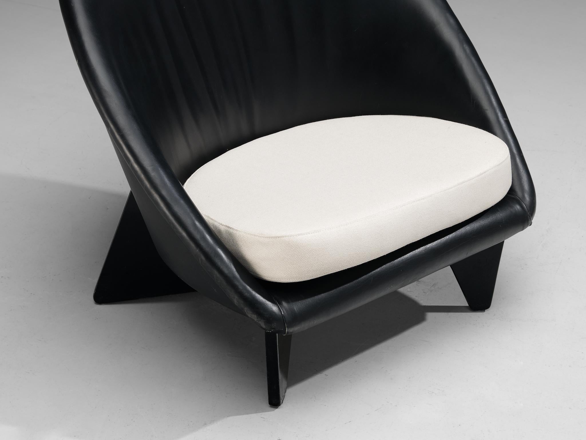 Fabric Rare Antti Nurmesniemi for Palace Hotel Lounge Chair in Black Upholstery For Sale