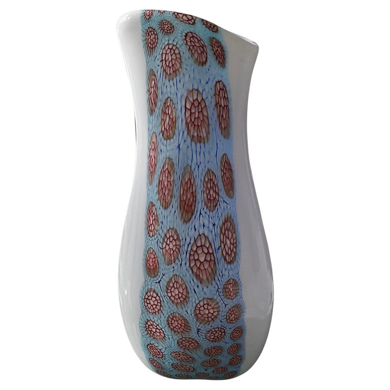 RARE Anzolo Fuga for AVeM Murano Glass Large Cane and Murrine Vase For