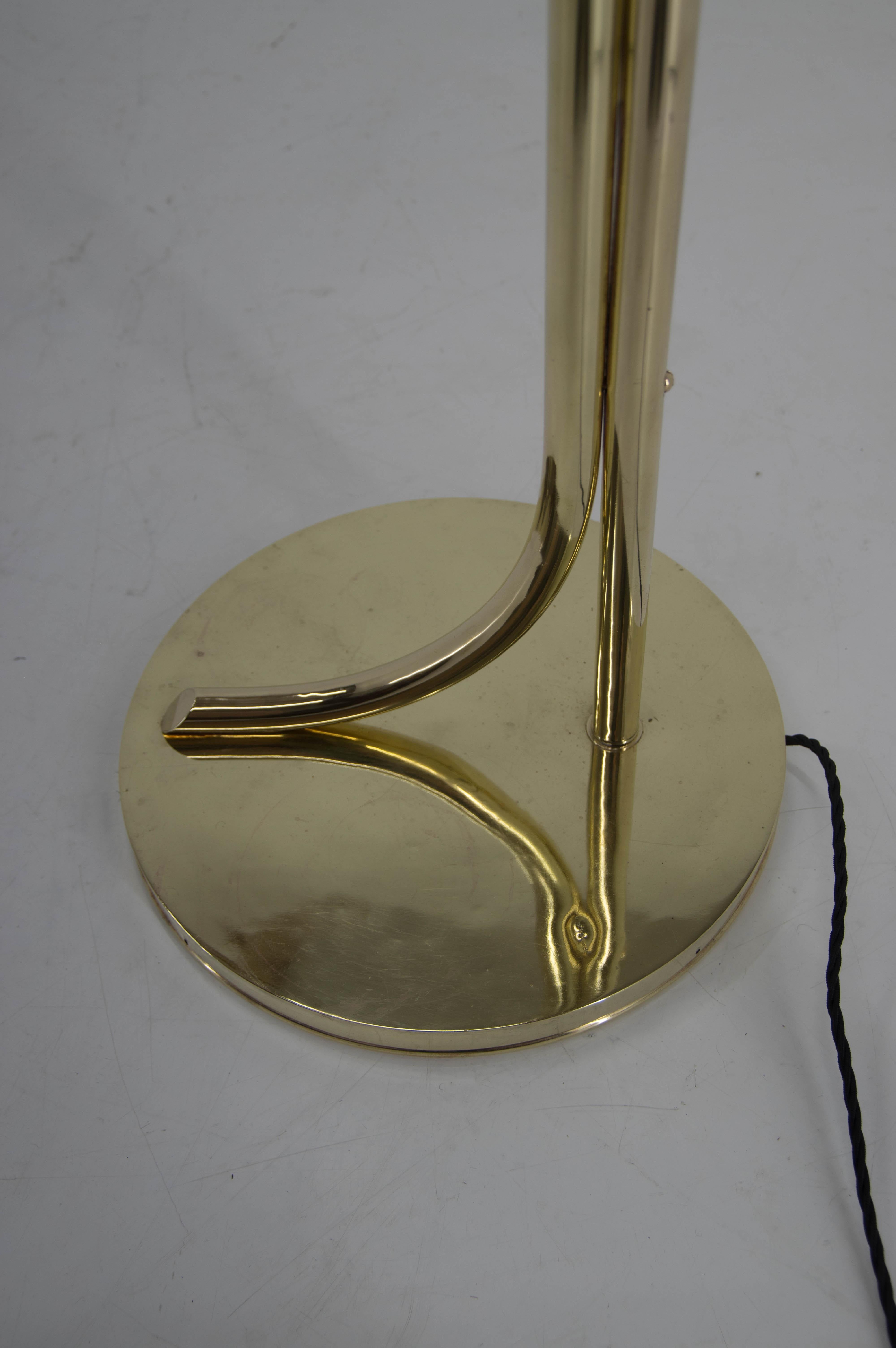 Art Deco Rare Ar Deco / Functionalist Brass Floor Lamp, 1930s, Restored For Sale