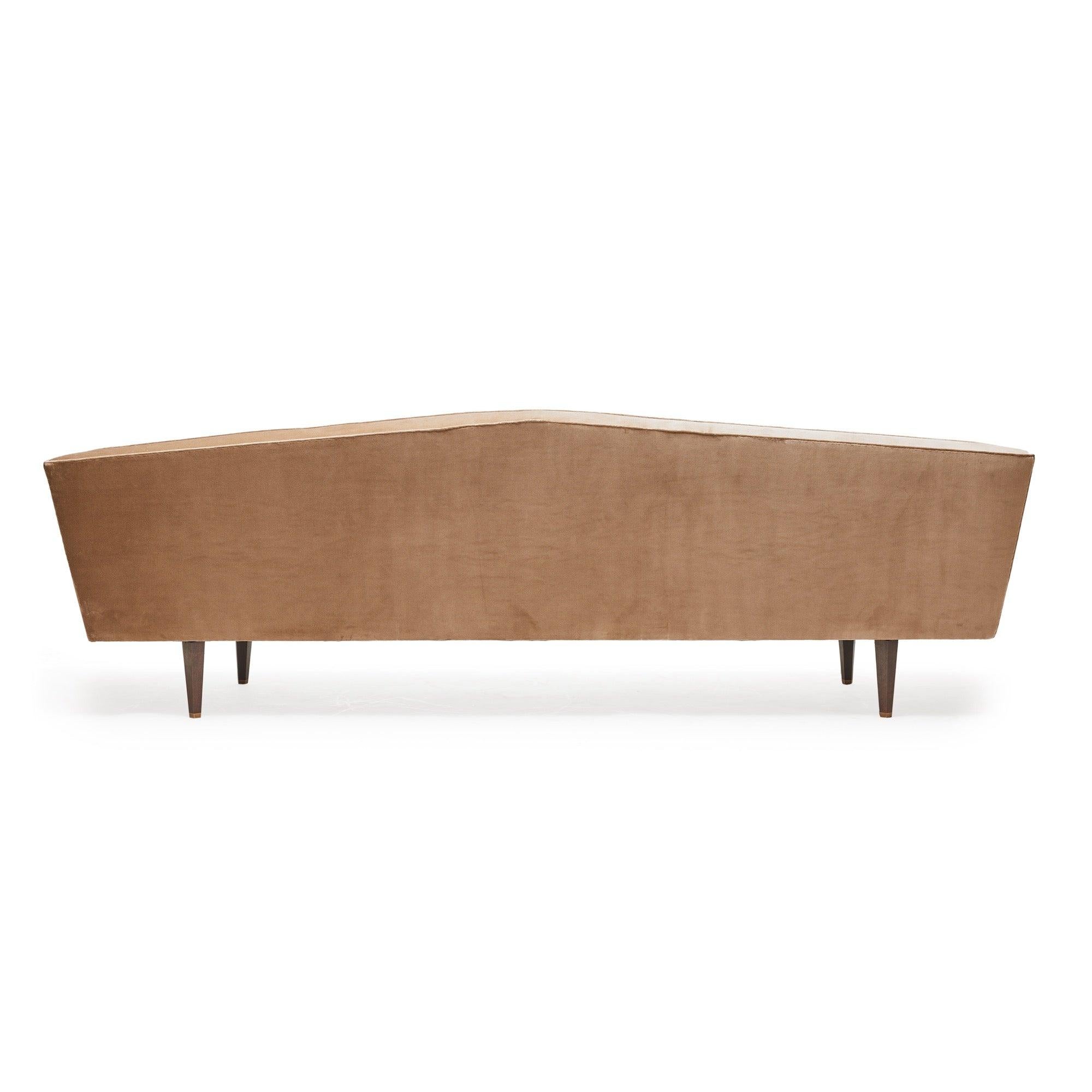 Rare Angled Back Tailored Sofa by Edward Wormley for Dunbar In Fair Condition For Sale In Sagaponack, NY