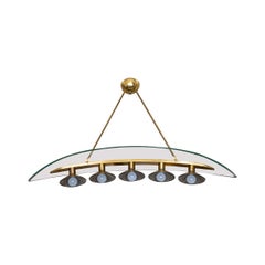 Rare arched glass pendant in style of Pietro Chiesa