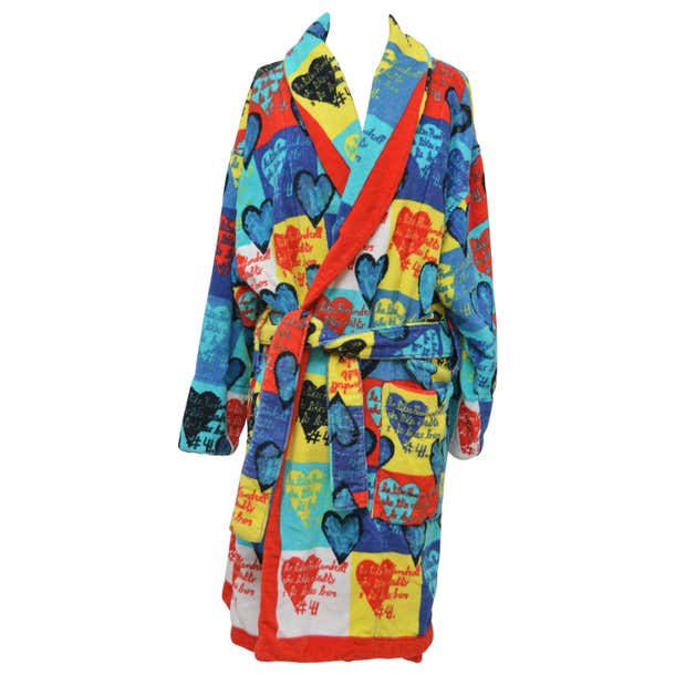 Rare Archive GIANNI VERSACE Atelier Heart Print Robe M at 1stDibs ...