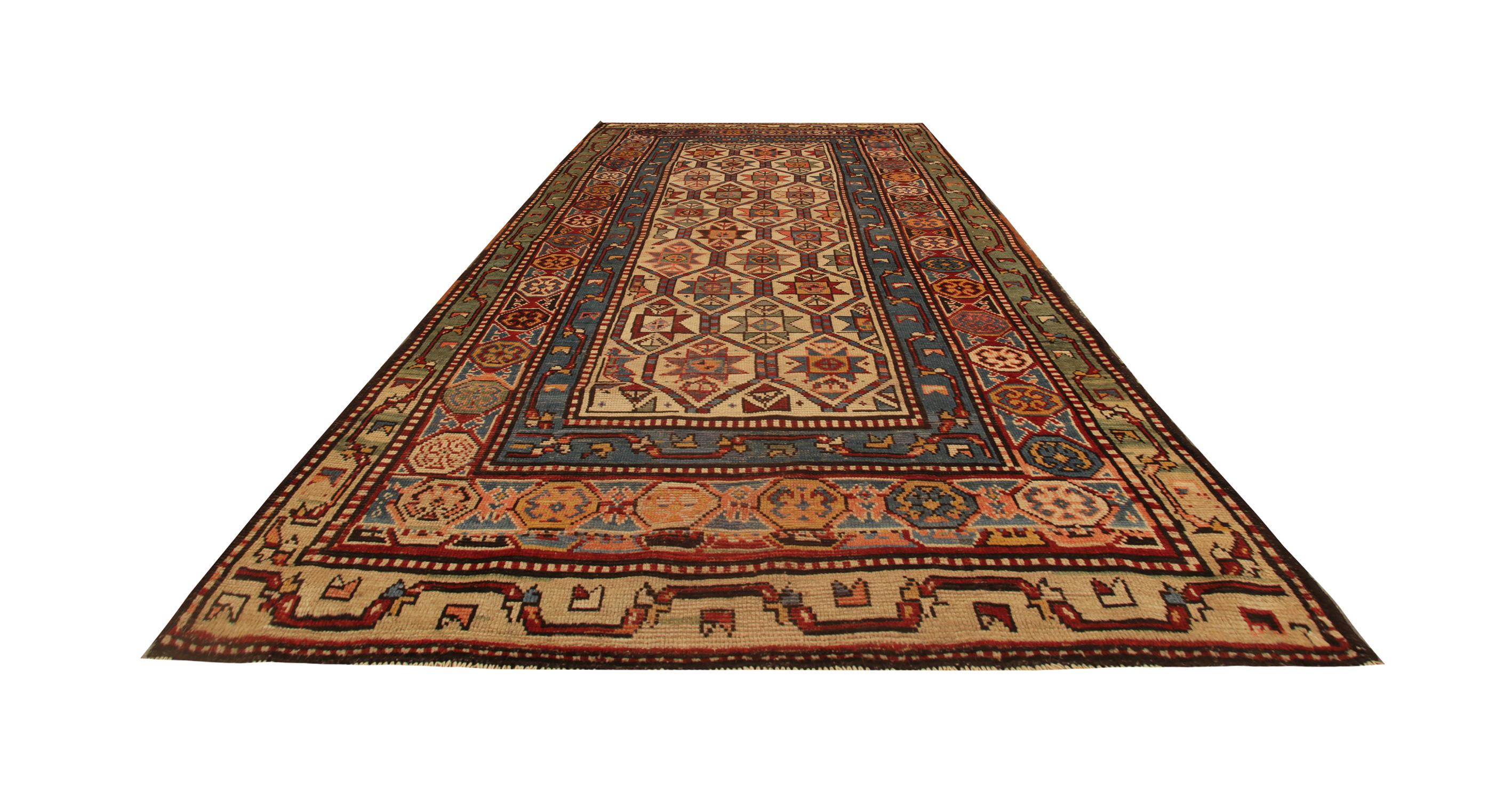 Kazak Rare Handmade Antique Rugs Caucasian Carpet Traditional Rug 