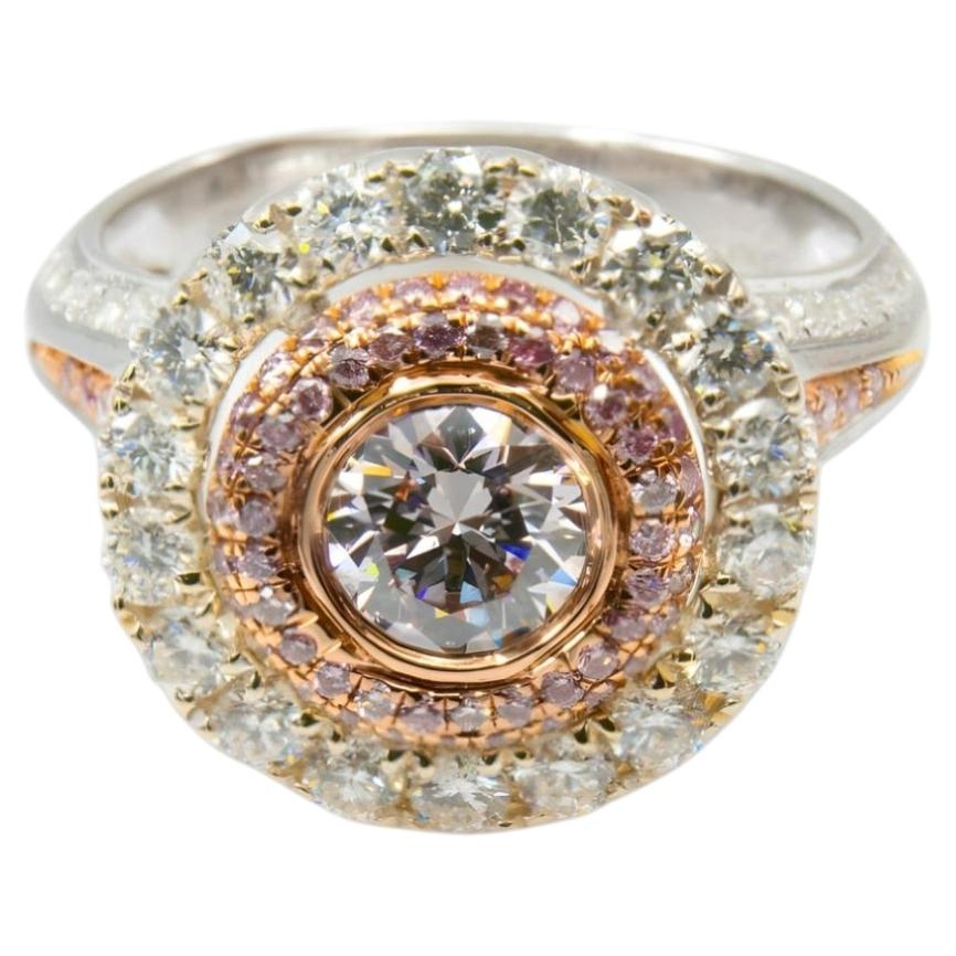 Raro anello di fidanzamento Argyle Australia con diamante rosa naturale da 2,05 carati, in oro 18 carati in vendita