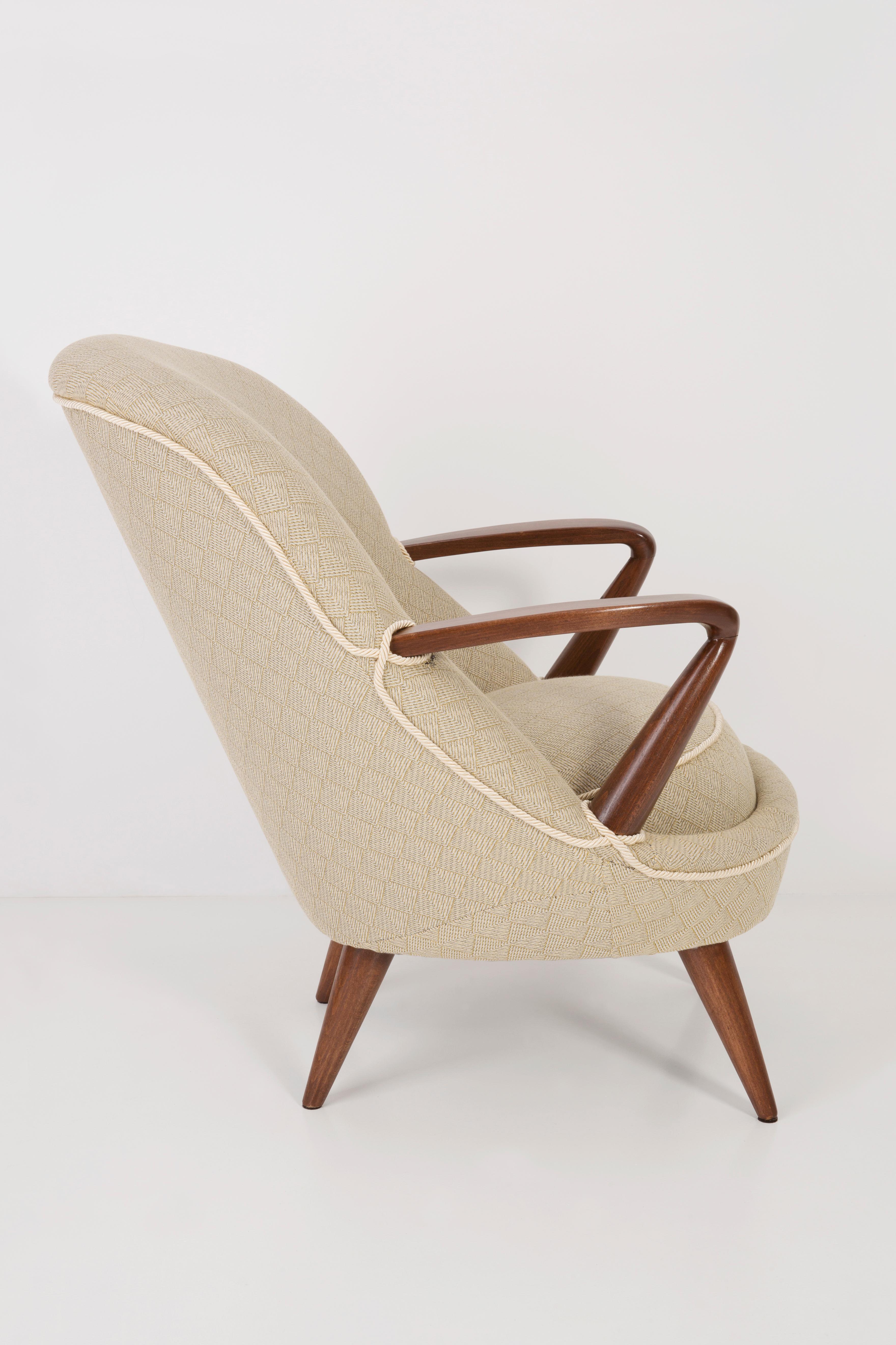 Hand-Crafted Rare Armchair by Jedrachowicz Racinowski, 345 Type, 1950s, Poland For Sale
